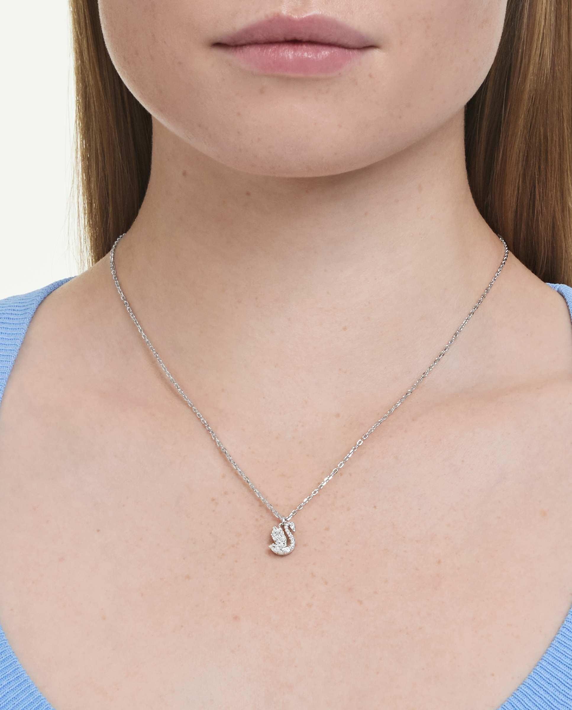 Colgante swan con forma de cisne y cristales en pavé - Swarovski - Blanco Blanco-6