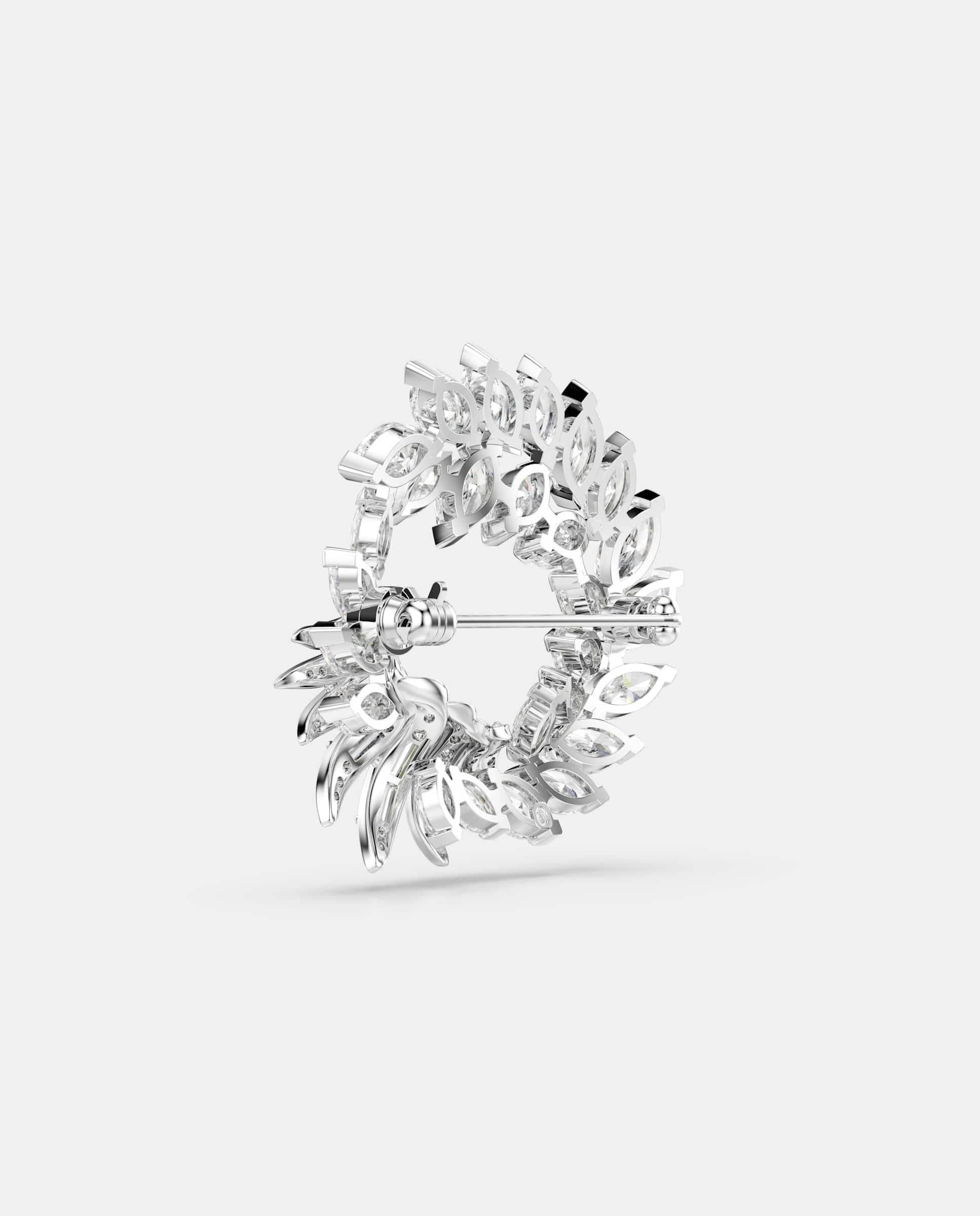 Broche mesmera de circonitas bañado en rodio - Swarovski - Blanco Blanco-4