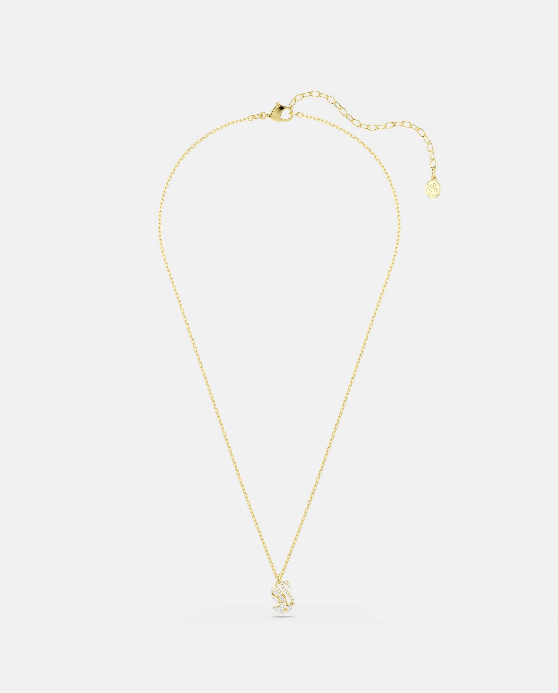 Colgante swan con forma de cisne acabado en oro de 18 quilates - Swarovski - Blanco Blanco-2