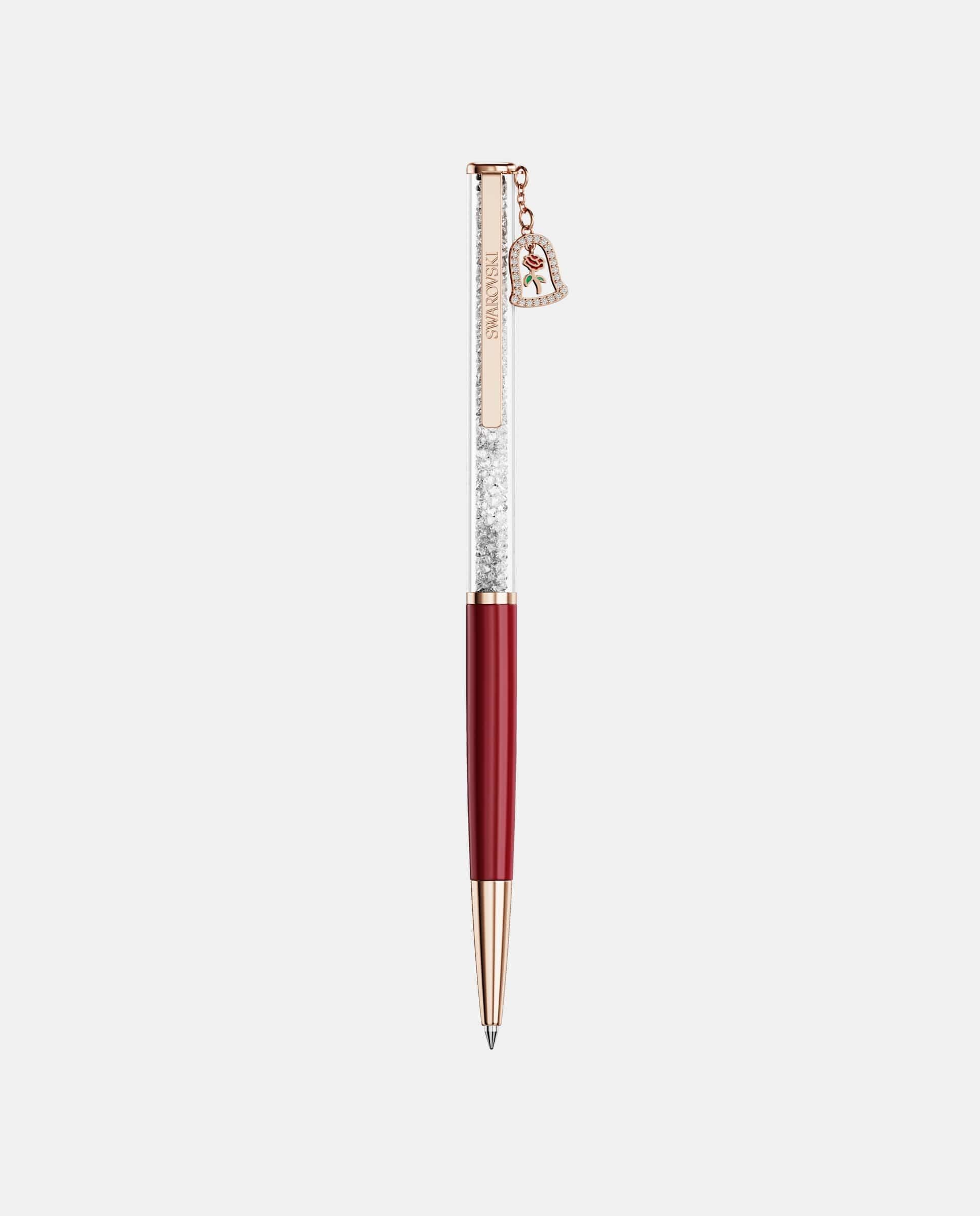 Bolígrafo crystalline con baño en tono oro inspirado en la bella y la bestia - Swarovski - Rosa Rosa-3