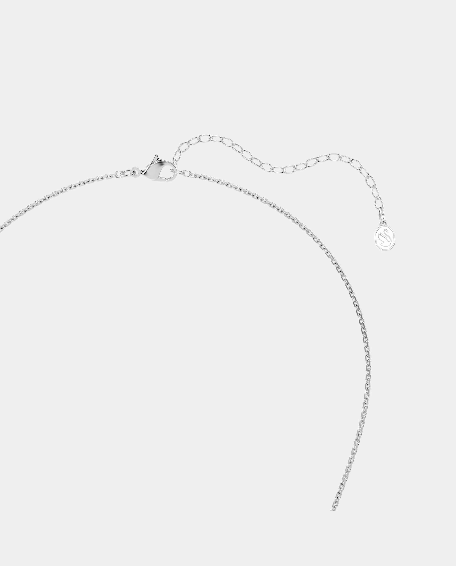 Colgante y broche idyllia en forma de copo de nieve y baño de rodio - Swarovski - Blanco Blanco-4