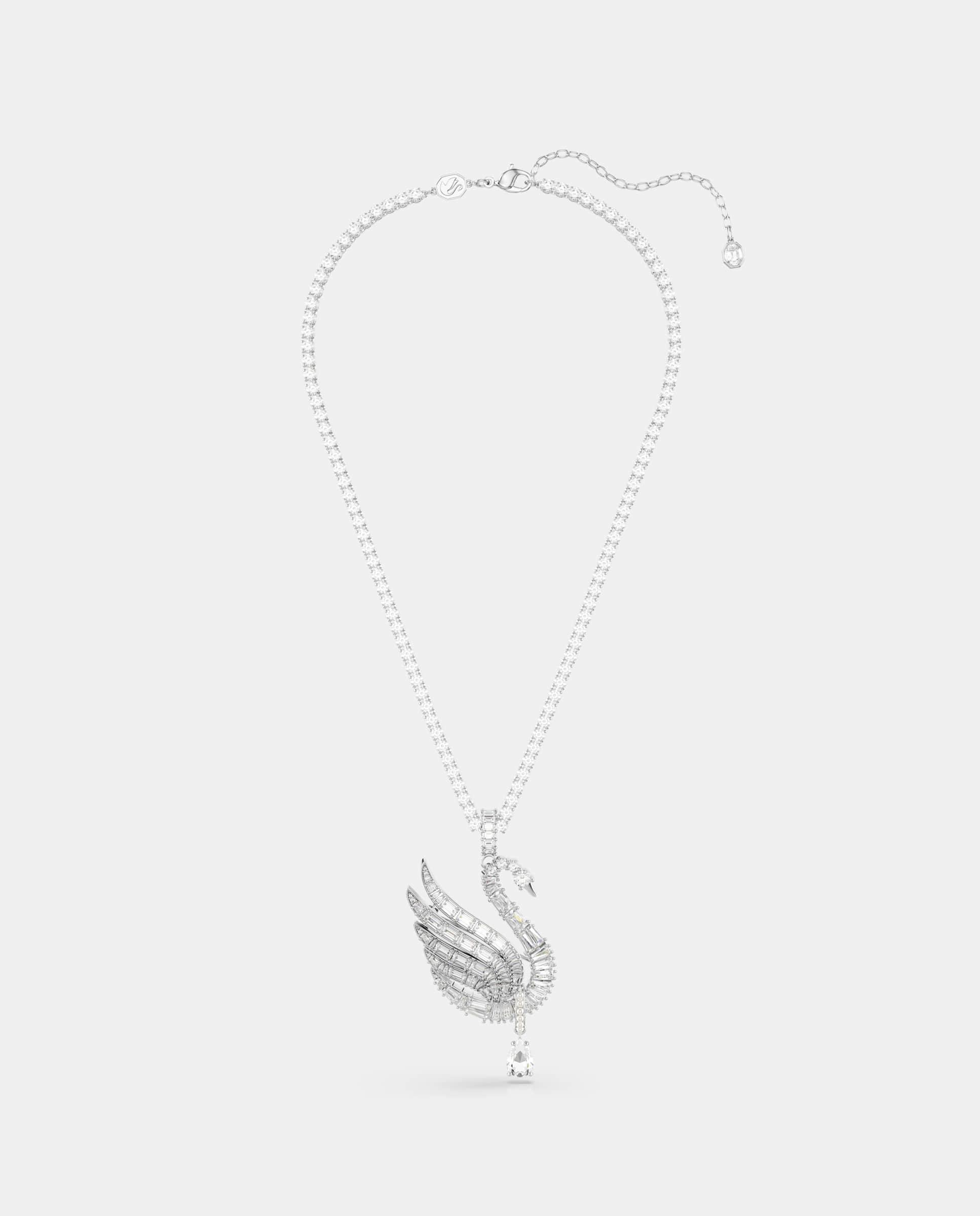 Colgante y broche vienna con forma de cisne y baño de rodio - Swarovski - Blanco Blanco-2