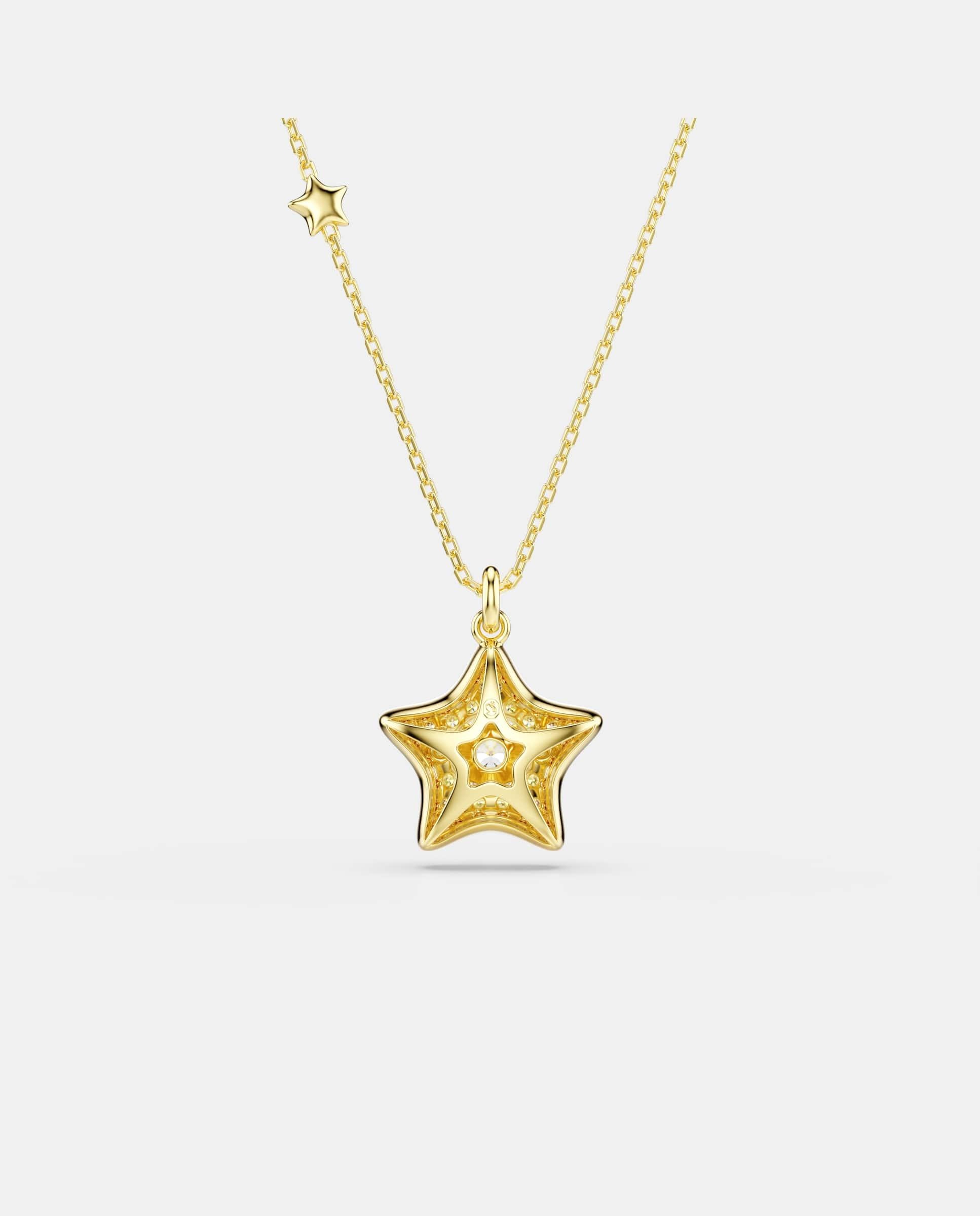 Colgante sublima con estrella acabado en oro de 18 quilates - Swarovski - Blanco Blanco-5