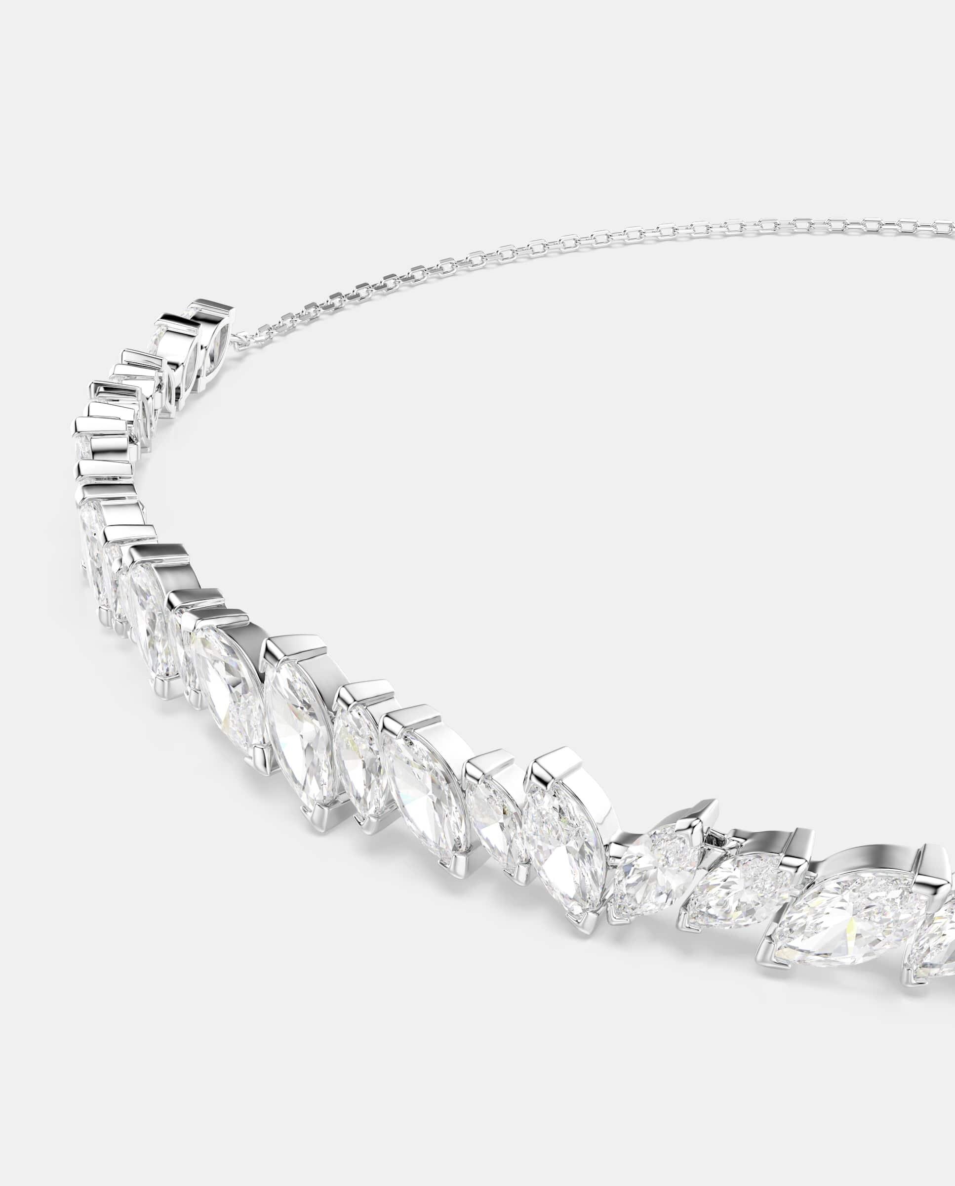 Collar tipo chocker mesmera con cristales y baño de rodio - Swarovski - Blanco Blanco-2
