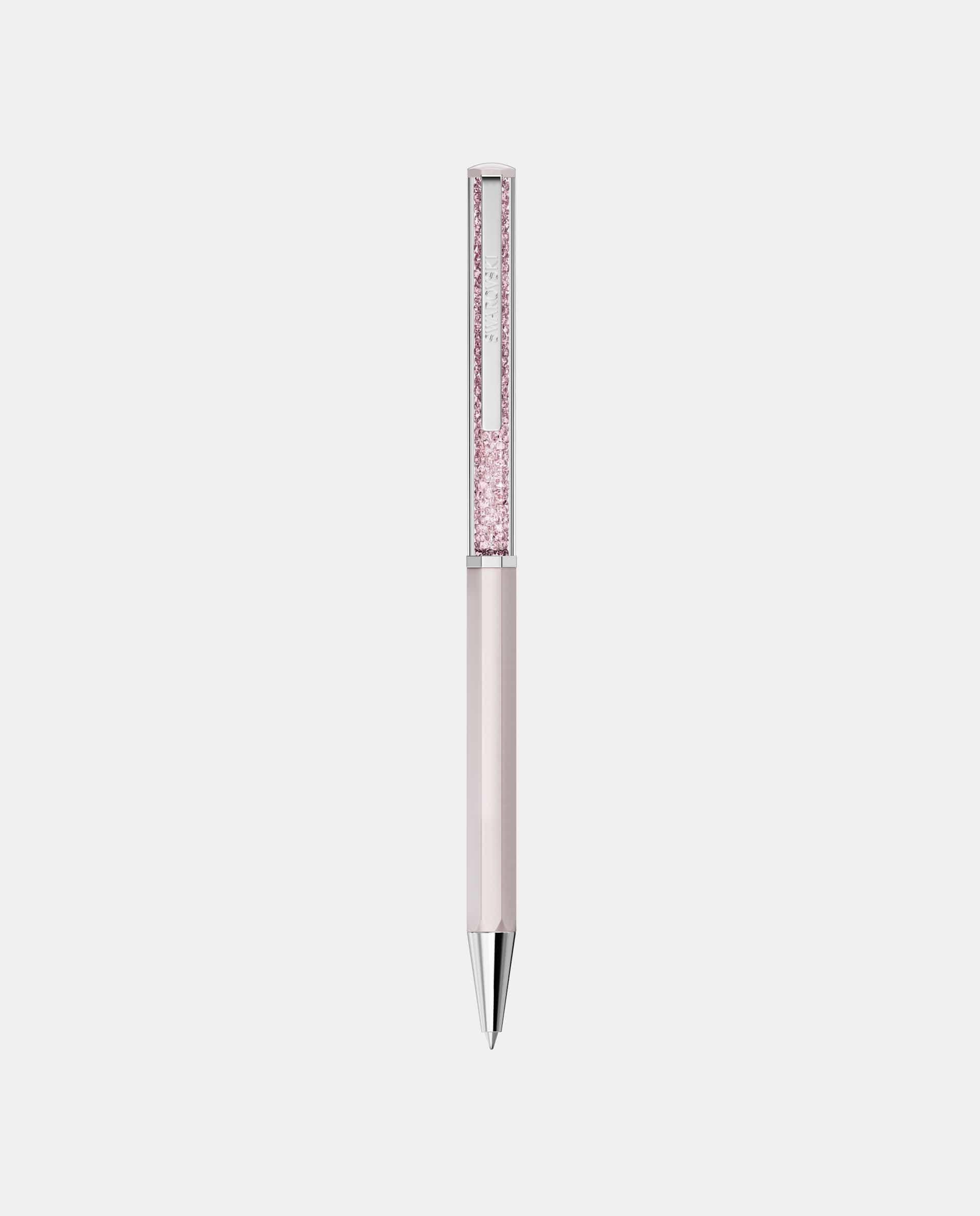 Bolígrafo crystalline lacado en con acabados cromados y cristales - Swarovski - Rosa Rosa-3