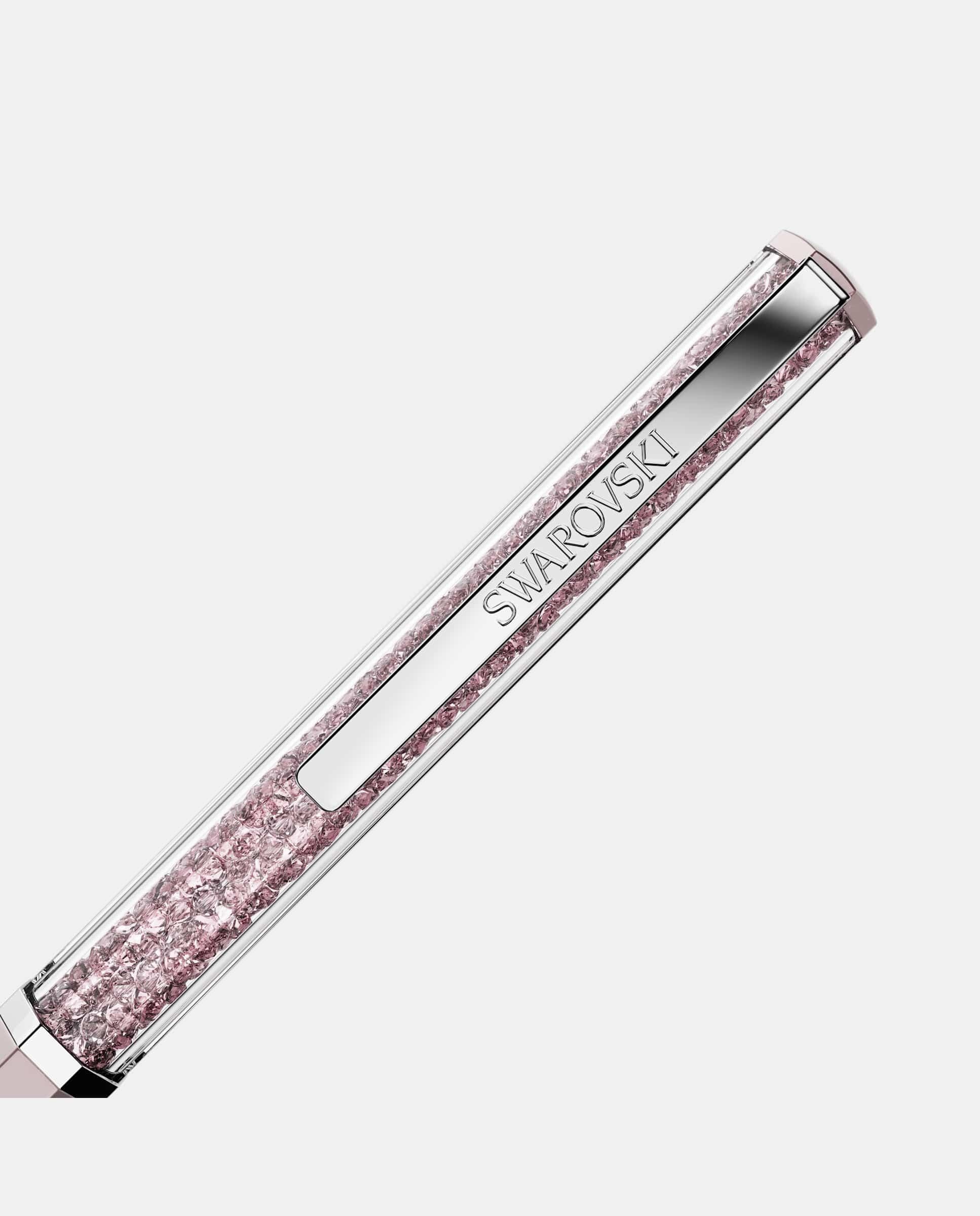 Bolígrafo crystalline lacado en con acabados cromados y cristales - Swarovski - Rosa Rosa-2