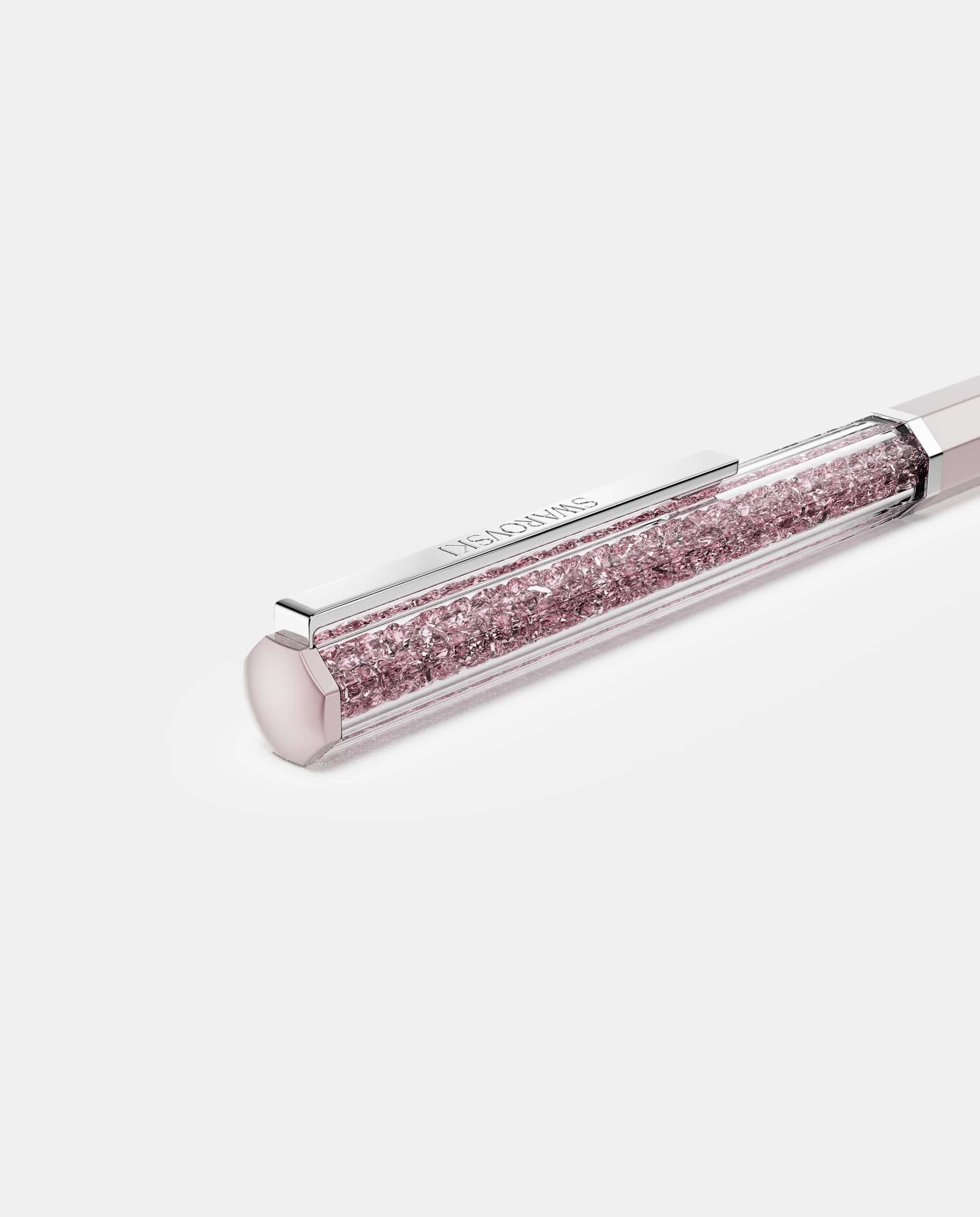 Bolígrafo crystalline lacado en con acabados cromados y cristales - Swarovski - Rosa Rosa-4