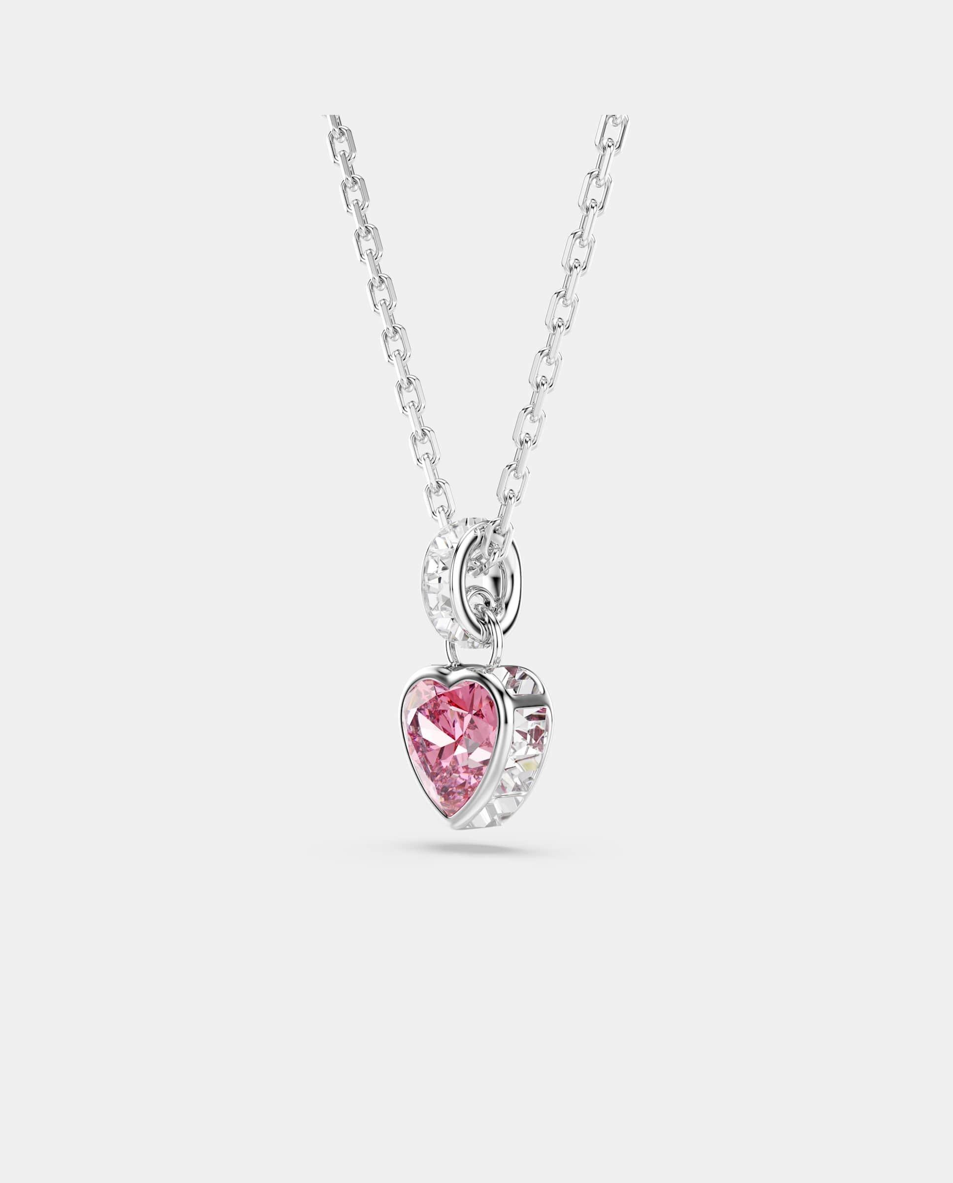 Colgante chroma con cristal central en forma de corazón - Swarovski - Rosa Rosa-3