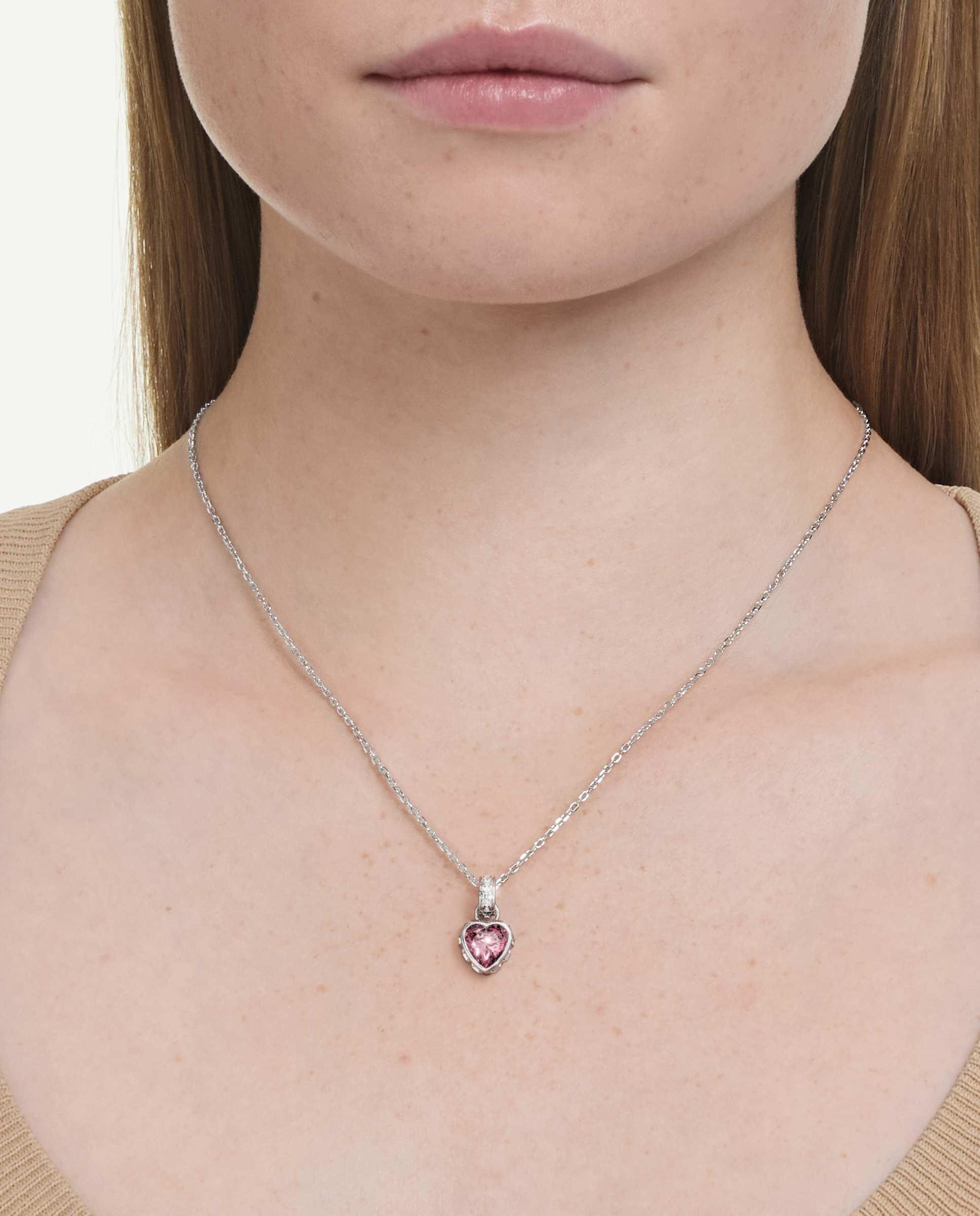 Colgante chroma con cristal central en forma de corazón - Swarovski - Rosa Rosa-6