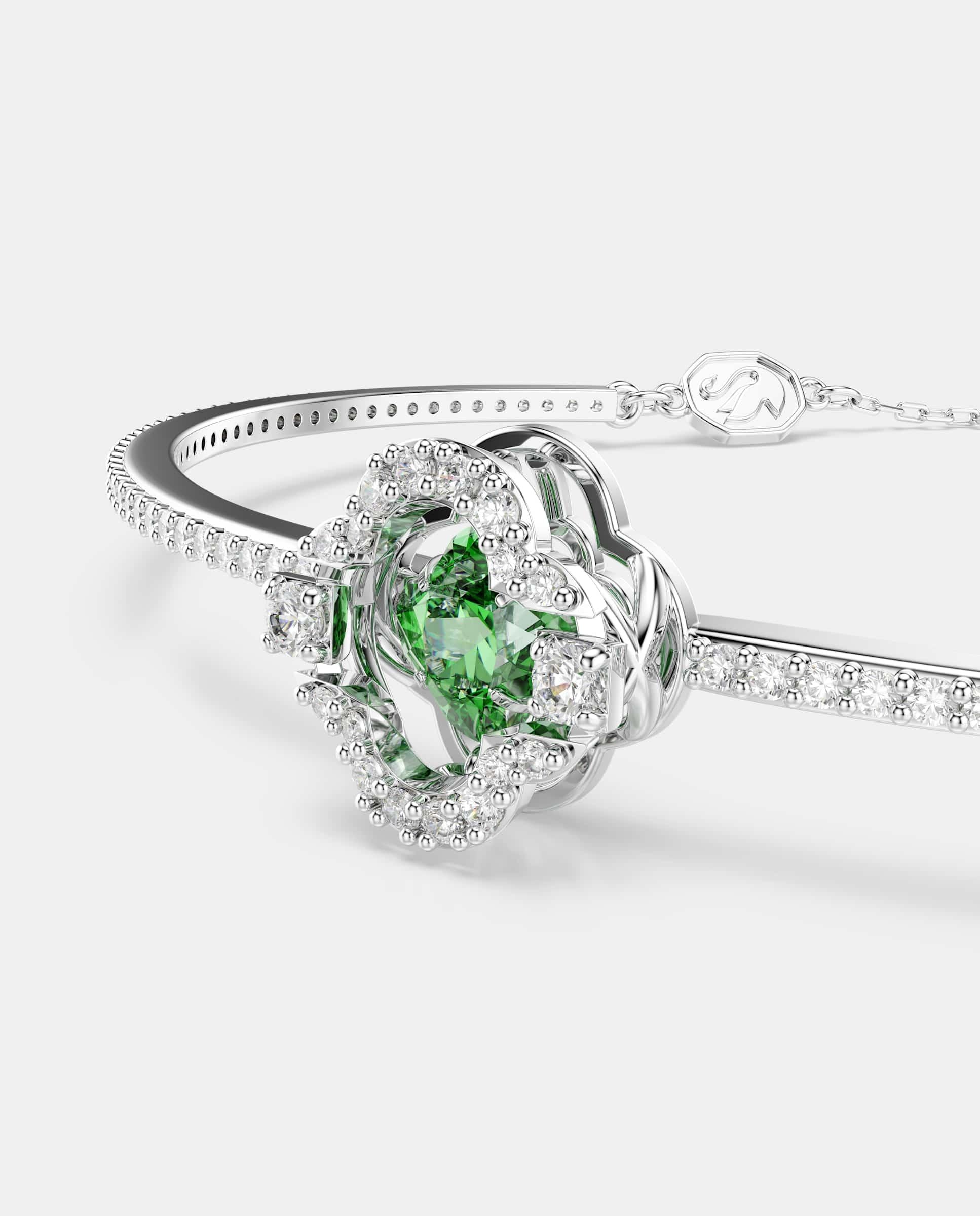 Imagen 2 de Brazalete una angelic con circonia verde central y pavé - Swarovski - Verde Verde