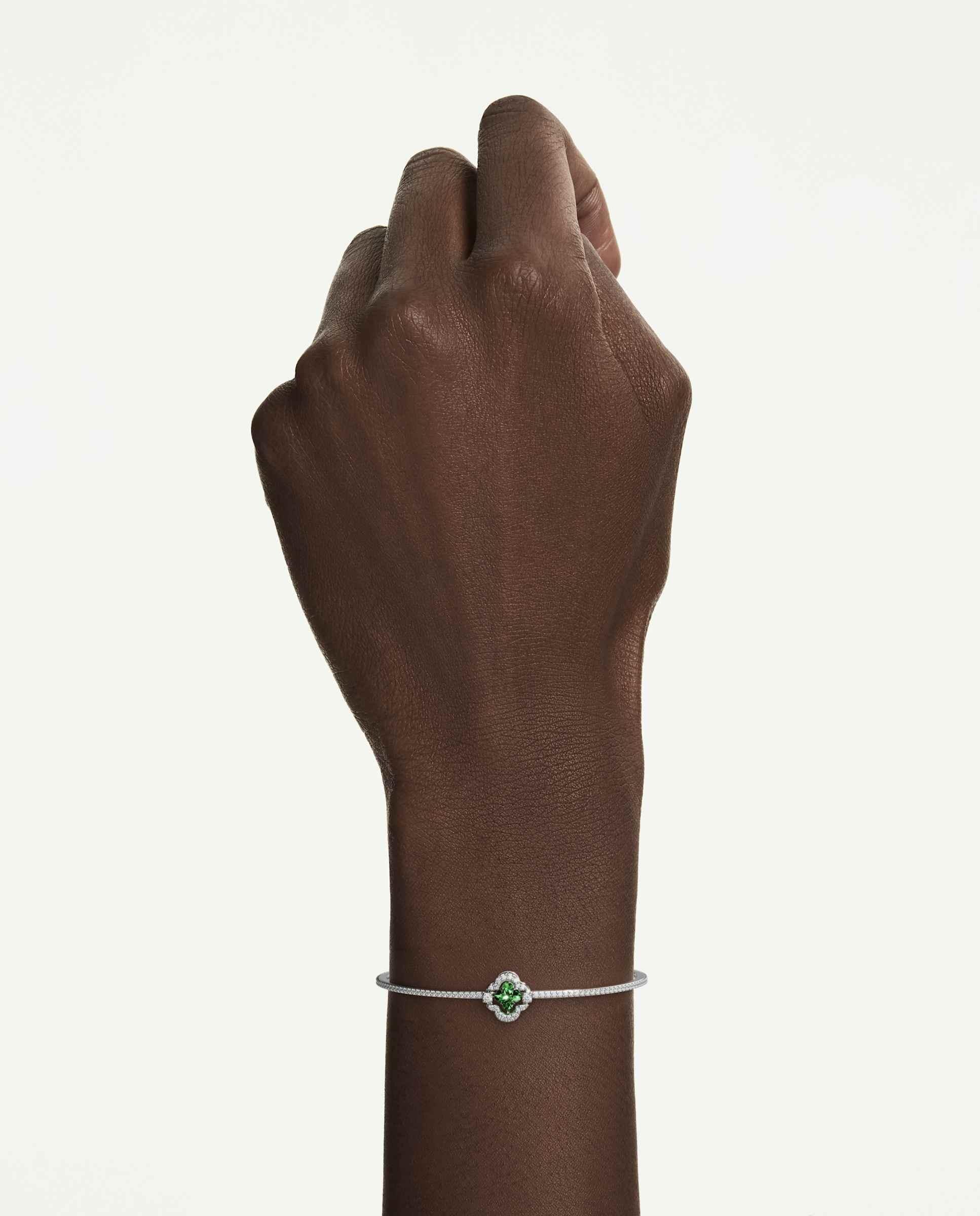 Imagen 5 de Brazalete una angelic con circonia verde central y pavé - Swarovski - Verde Verde