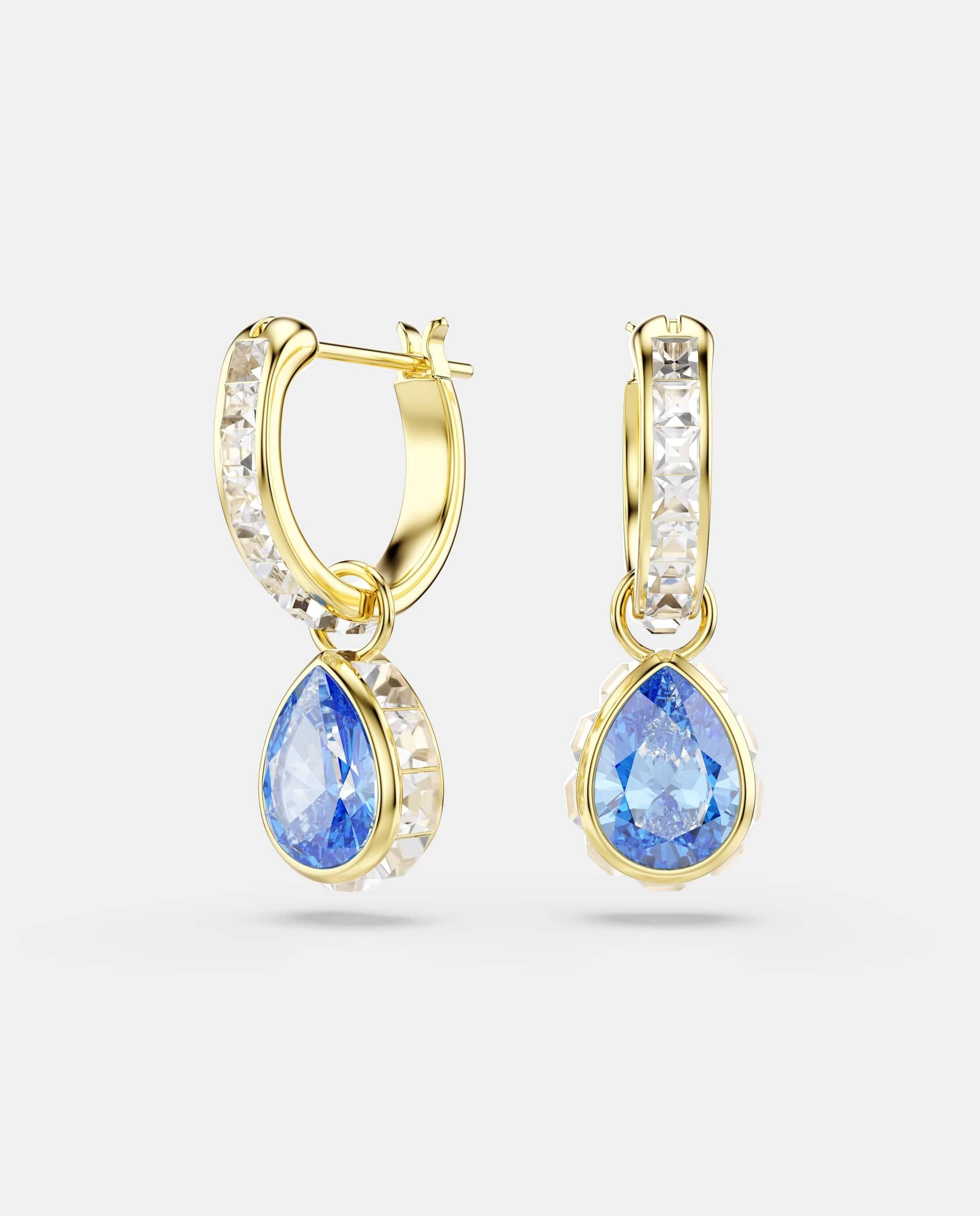 Pendientes chroma con circonia azul acabado en oro de 18 quilates - Swarovski - Azul Azul-1