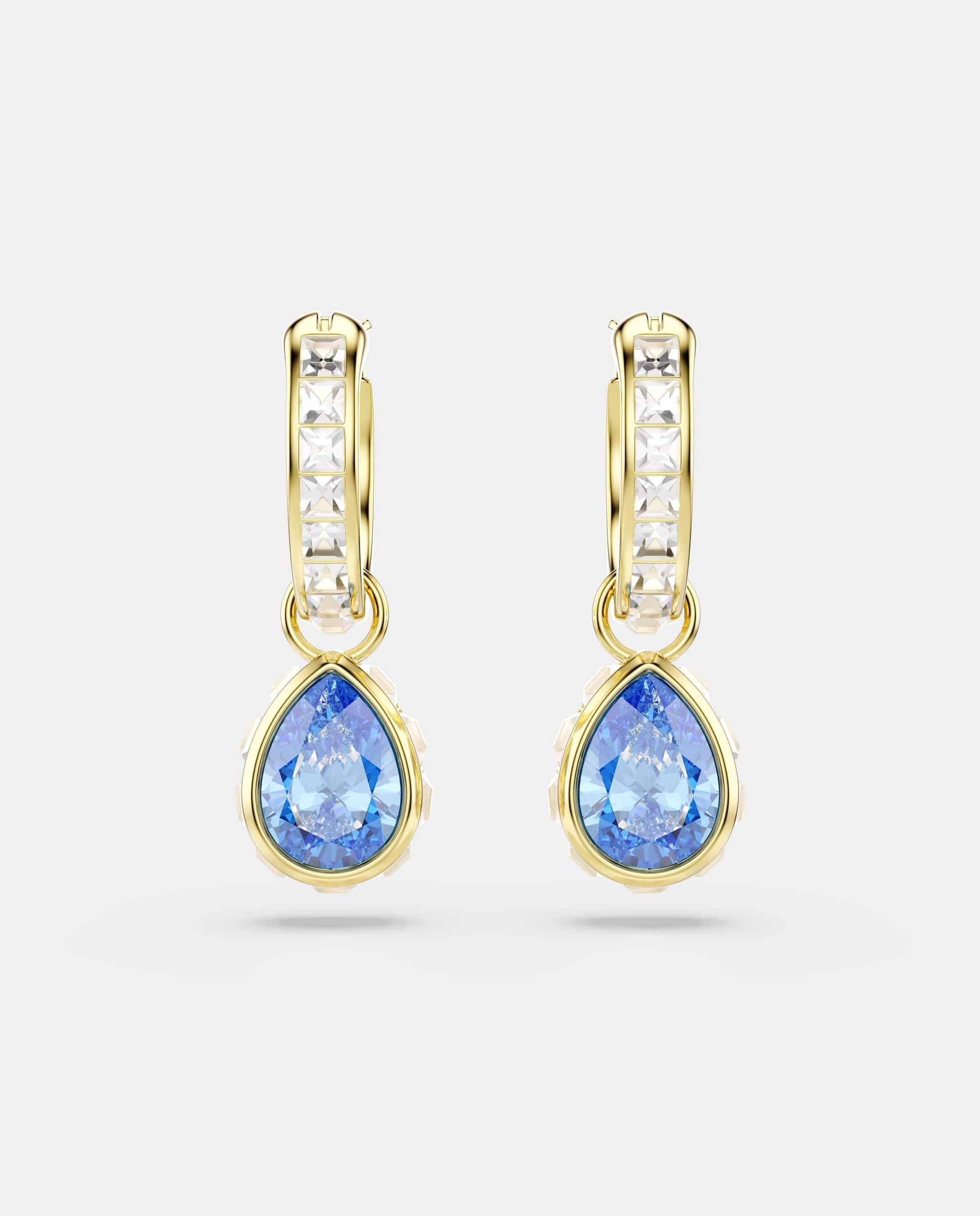 Pendientes chroma con circonia azul acabado en oro de 18 quilates - Swarovski - Azul Azul-2