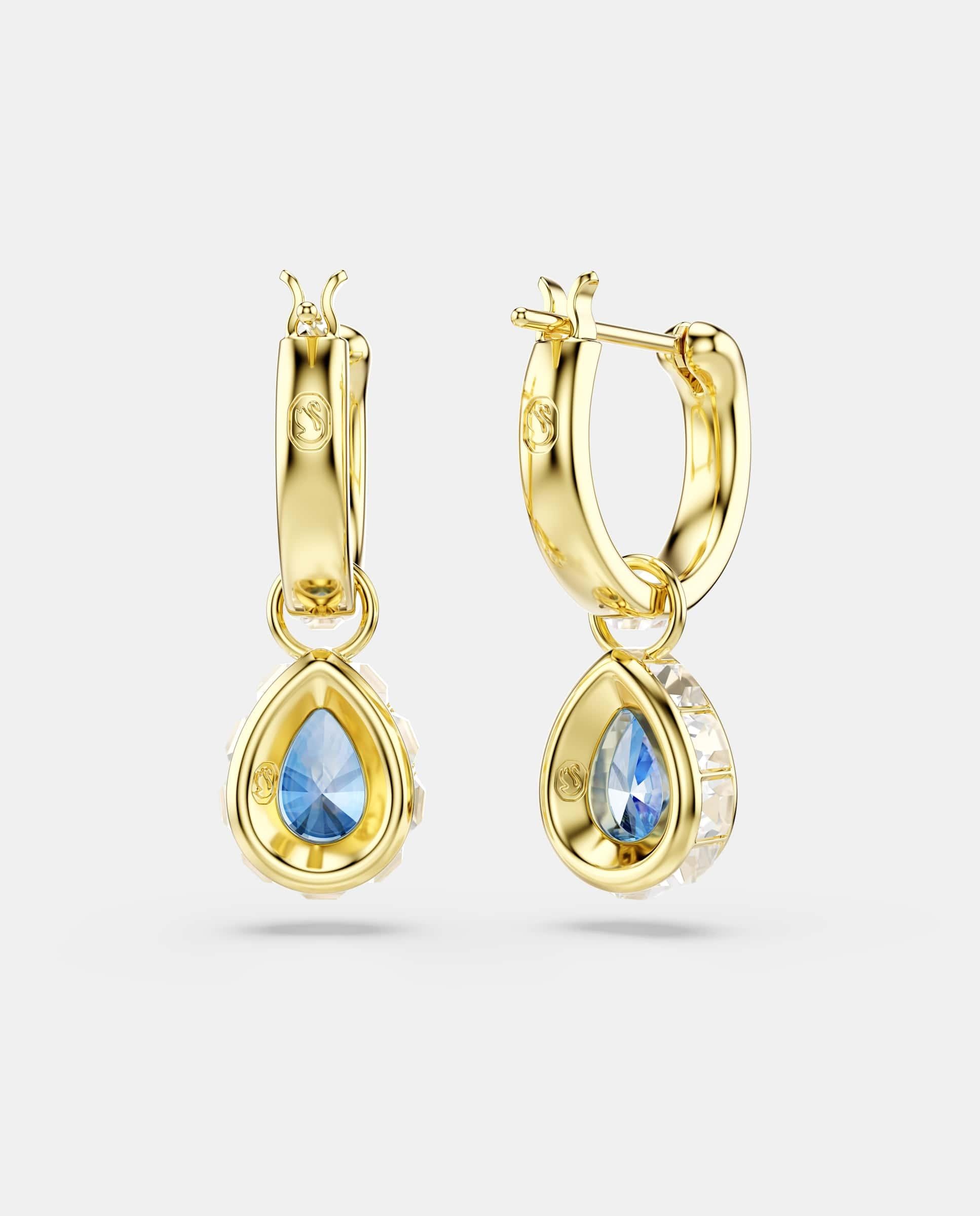Pendientes chroma con circonia azul acabado en oro de 18 quilates - Swarovski - Azul Azul-4