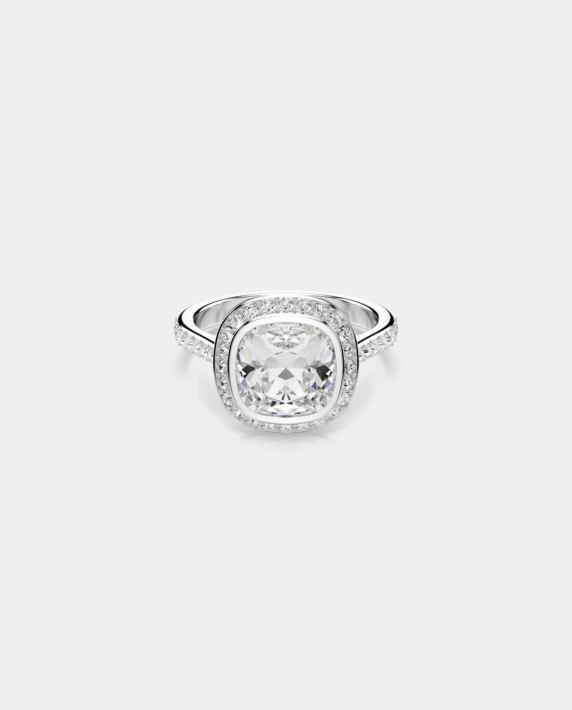 Anillo con halo una angelic con cristal central - Swarovski - Blanco Blanco-1