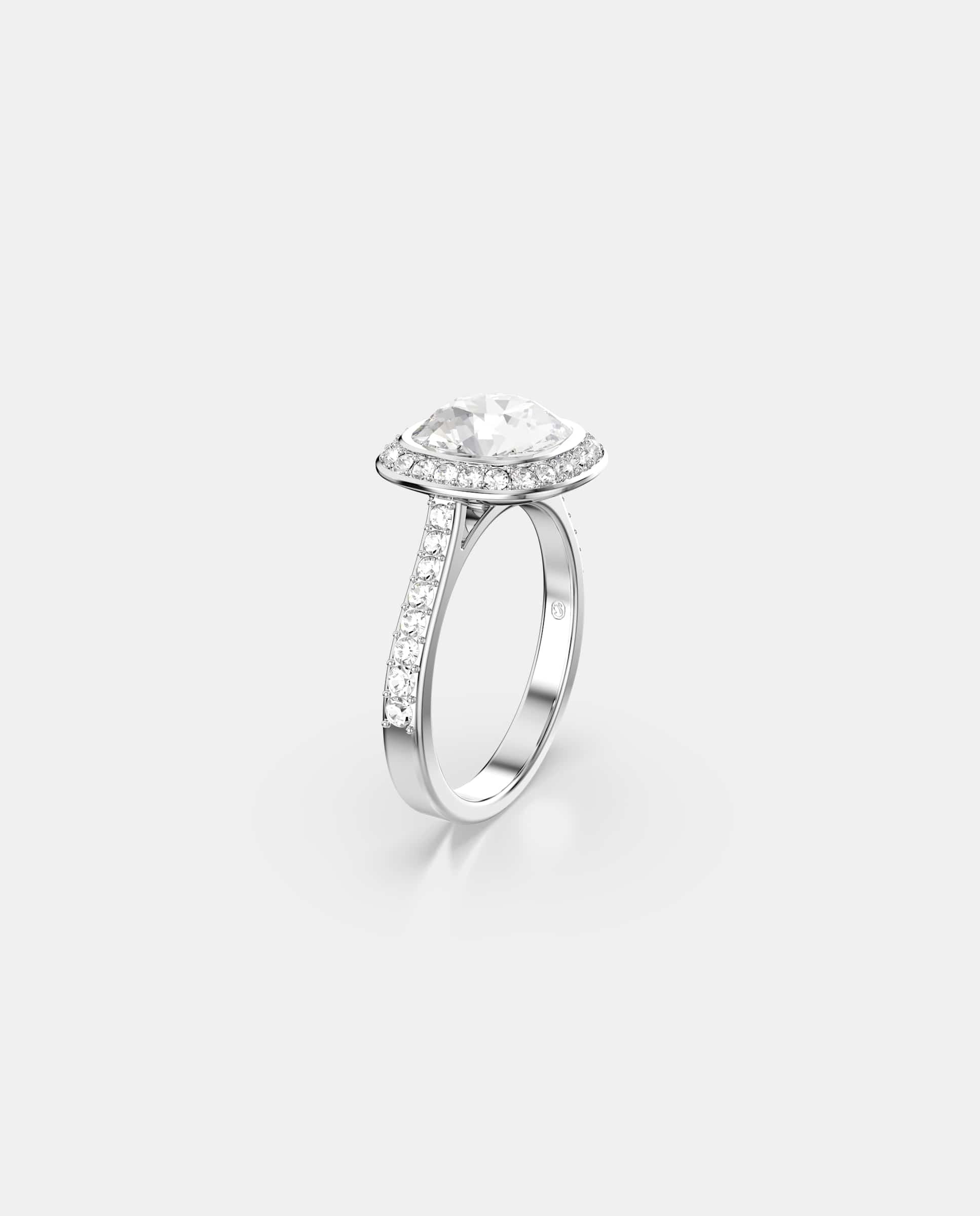 Anillo con halo una angelic con cristal central - Swarovski - Blanco Blanco-2