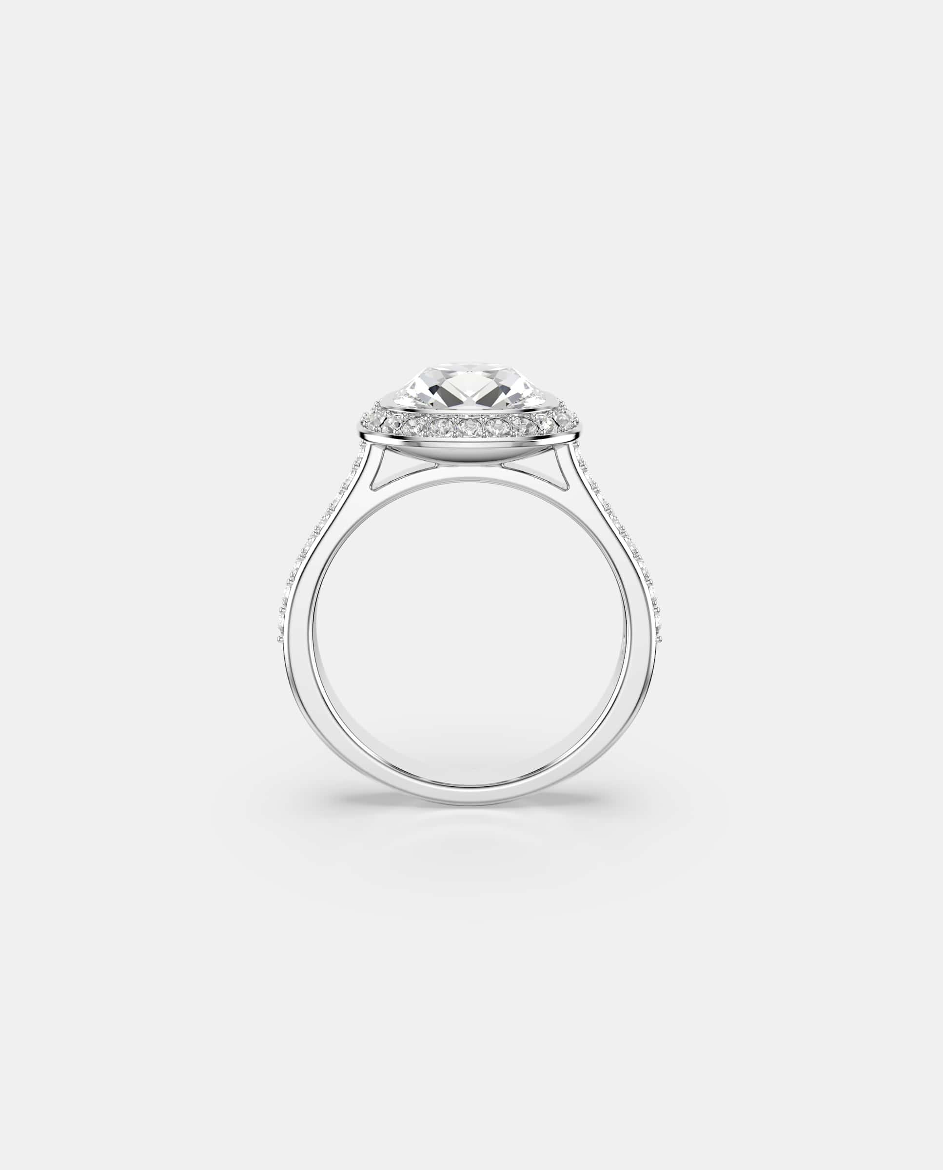 Anillo con halo una angelic con cristal central - Swarovski - Blanco Blanco-3