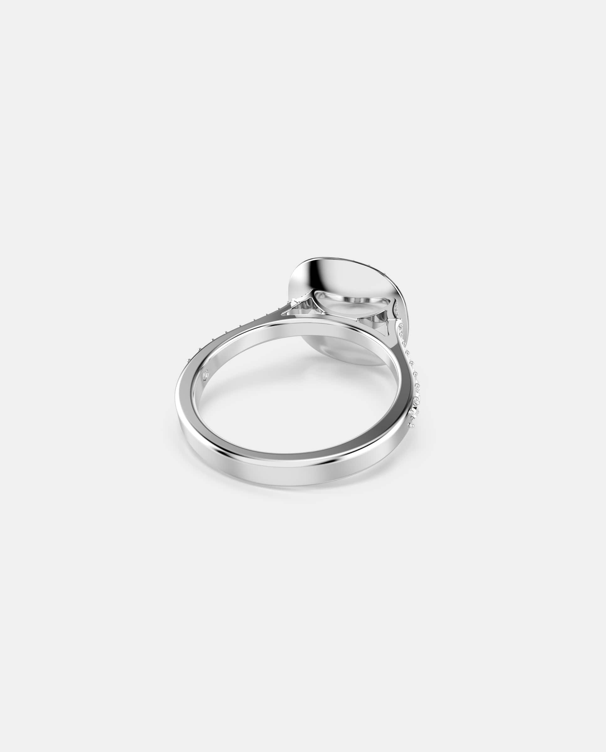 Anillo con halo una angelic con cristal central - Swarovski - Blanco Blanco-4