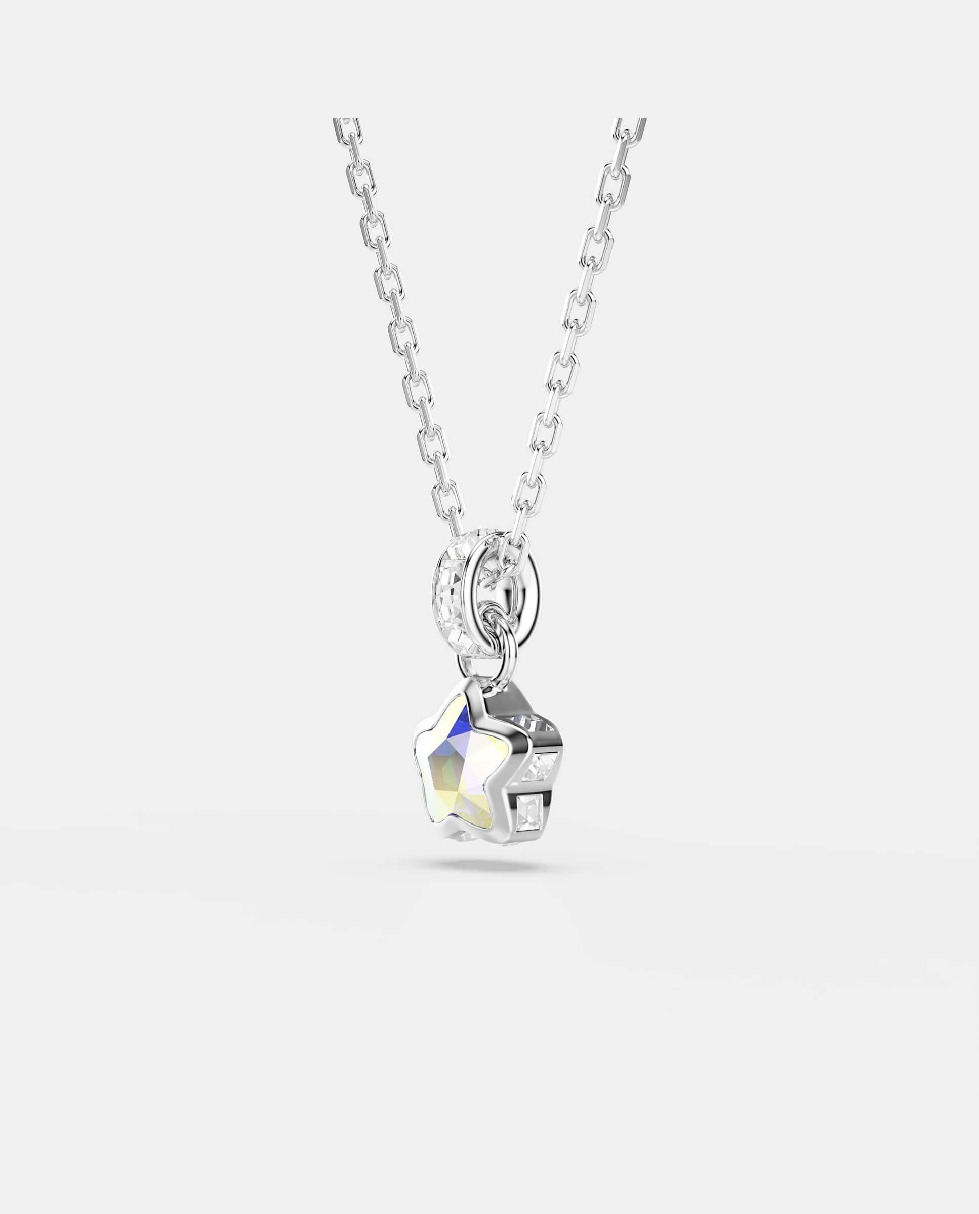 Colgante chroma con estrella y baño de rodio - Swarovski - Blanco Blanco-3