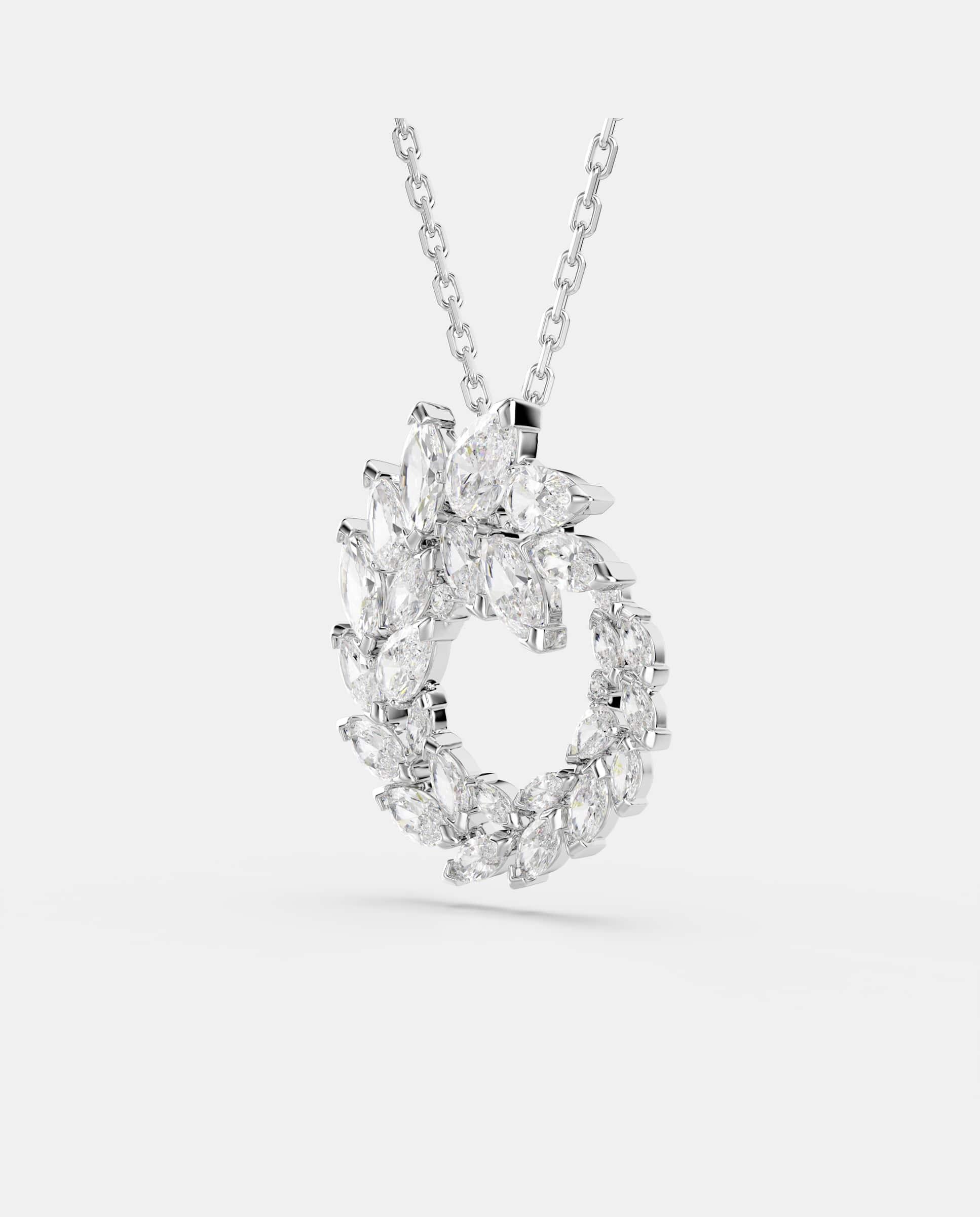Colgante mesmera con circonitas transparentes bañado en rodio - Swarovski - Blanco Blanco-3