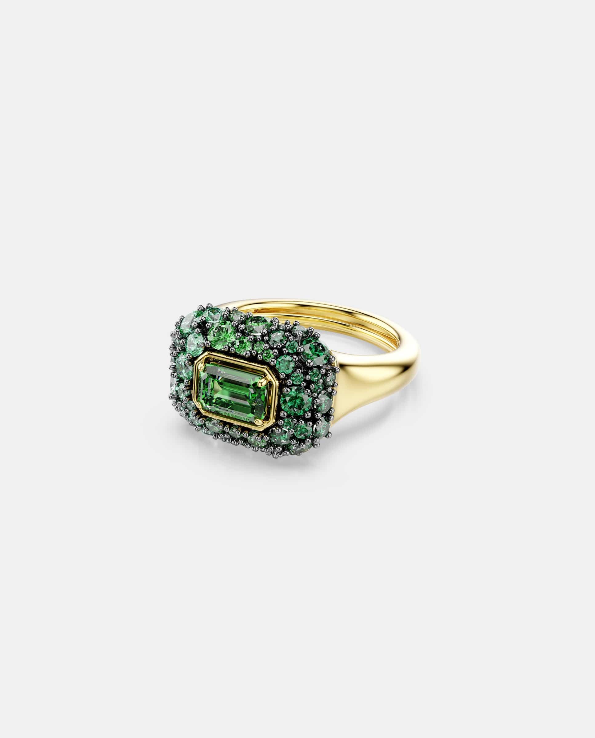 Anillo de cóctel sublima con circonitas verdes acabado en oro de 18 quilates - Swarovski - Verde Verde-1