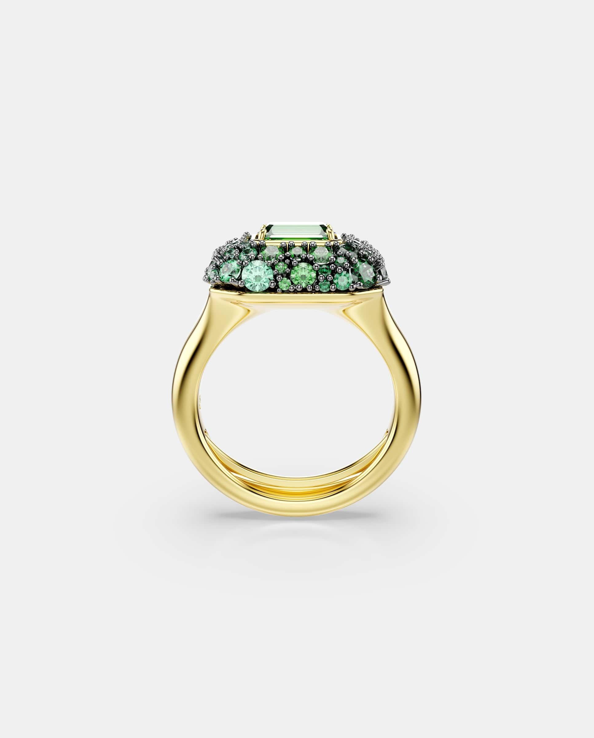 Anillo de cóctel sublima con circonitas verdes acabado en oro de 18 quilates - Swarovski - Verde Verde-3