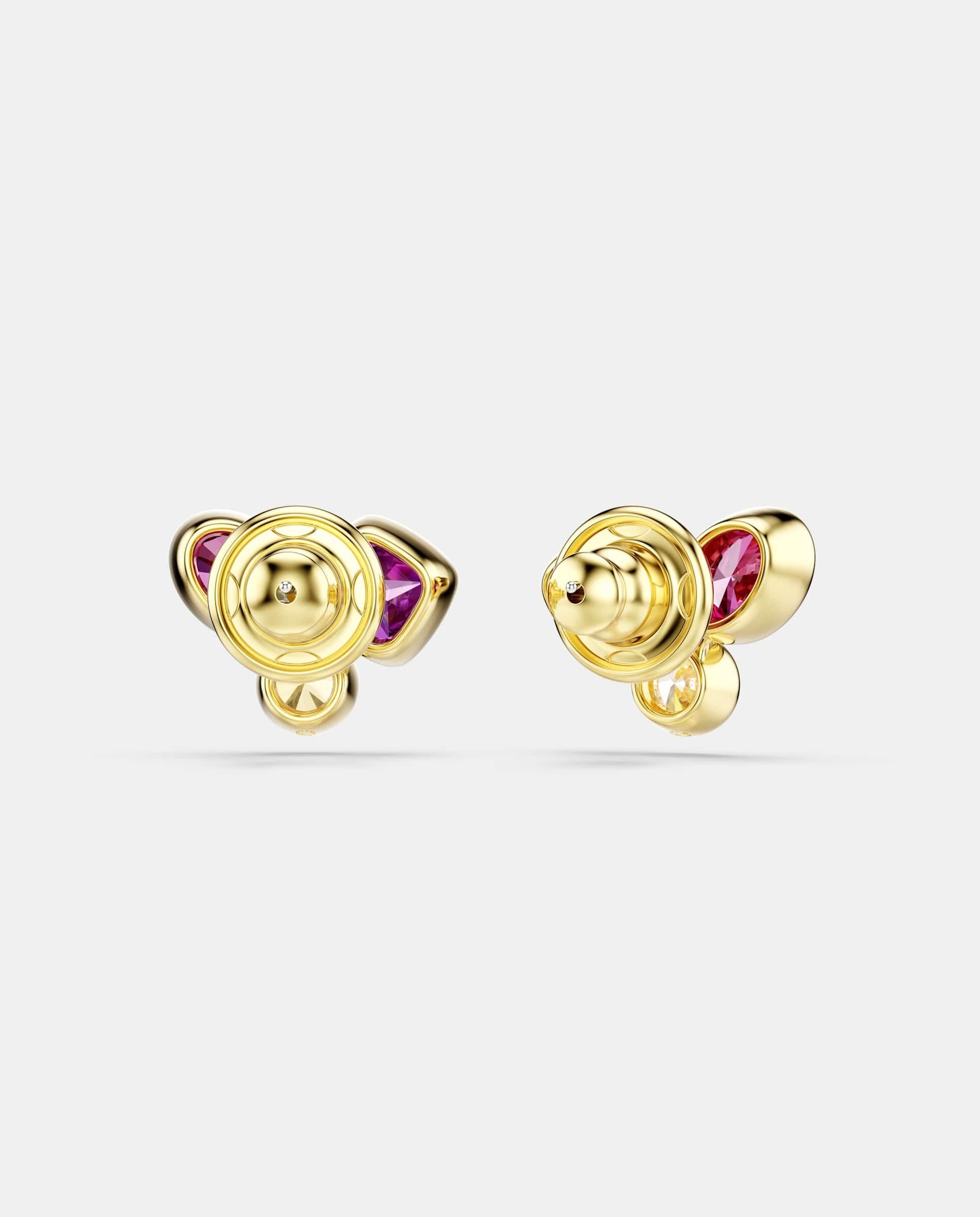 Pendientes de botón imber con mezcla de metales acabado en oro de 18 quilates - Swarovski - Multicolor Multicolor-4
