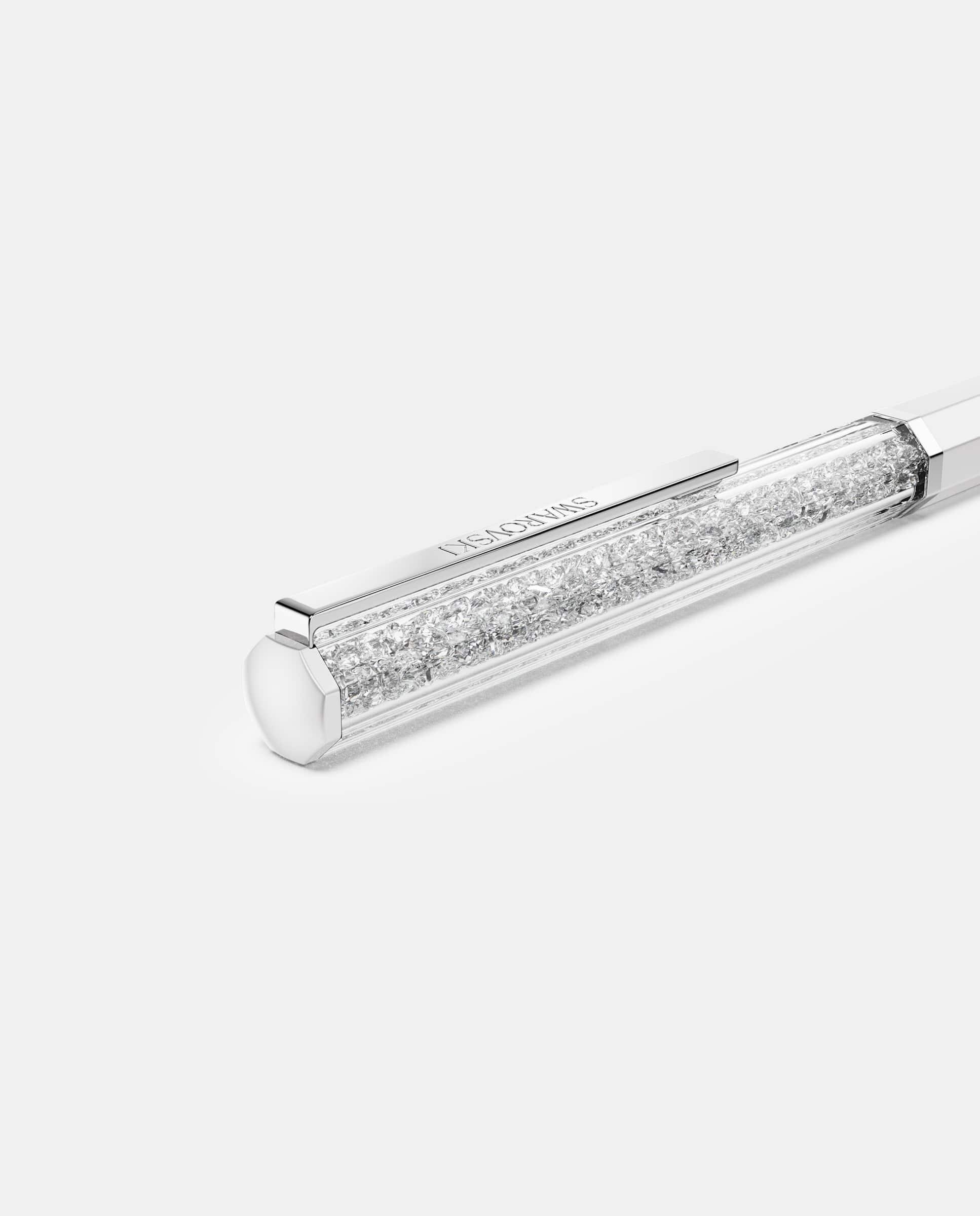 Bolígrafo crystalline con diseño de ocho caras y cristales - Swarovski - Blanco Blanco-4