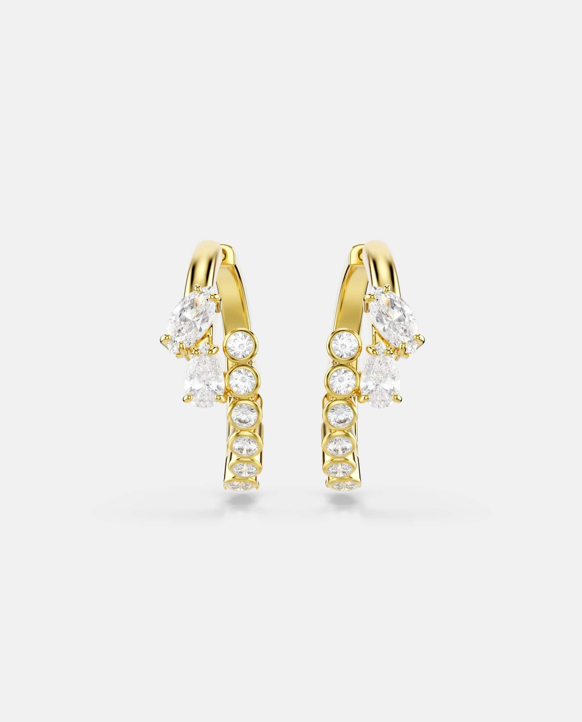 Pendientes de aro mesmera acabado en oro de 18 quilates - Swarovski - Blanco Blanco-2