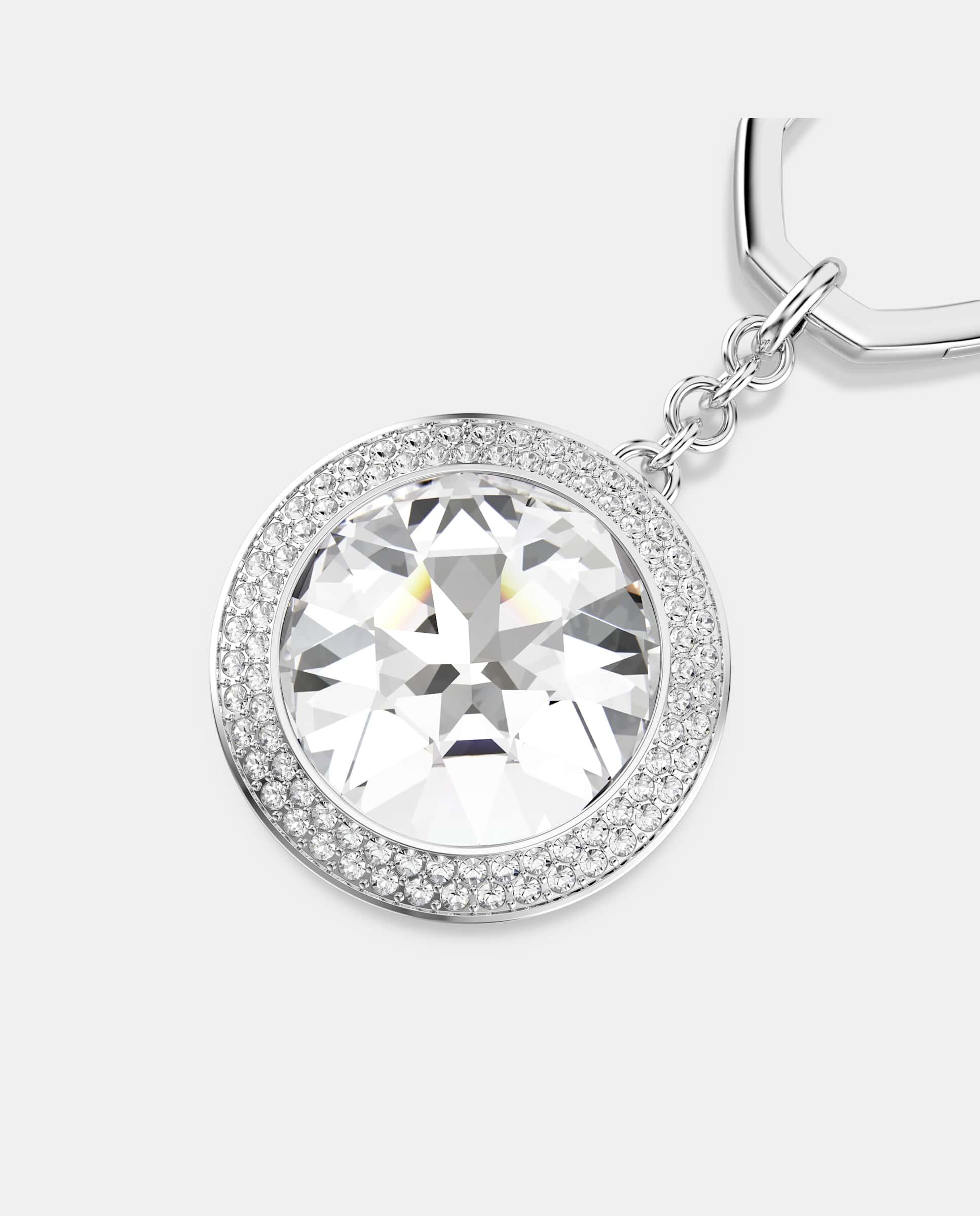 Llavero para bolso con cristal central brillante - Swarovski - Plateado Plateado-4