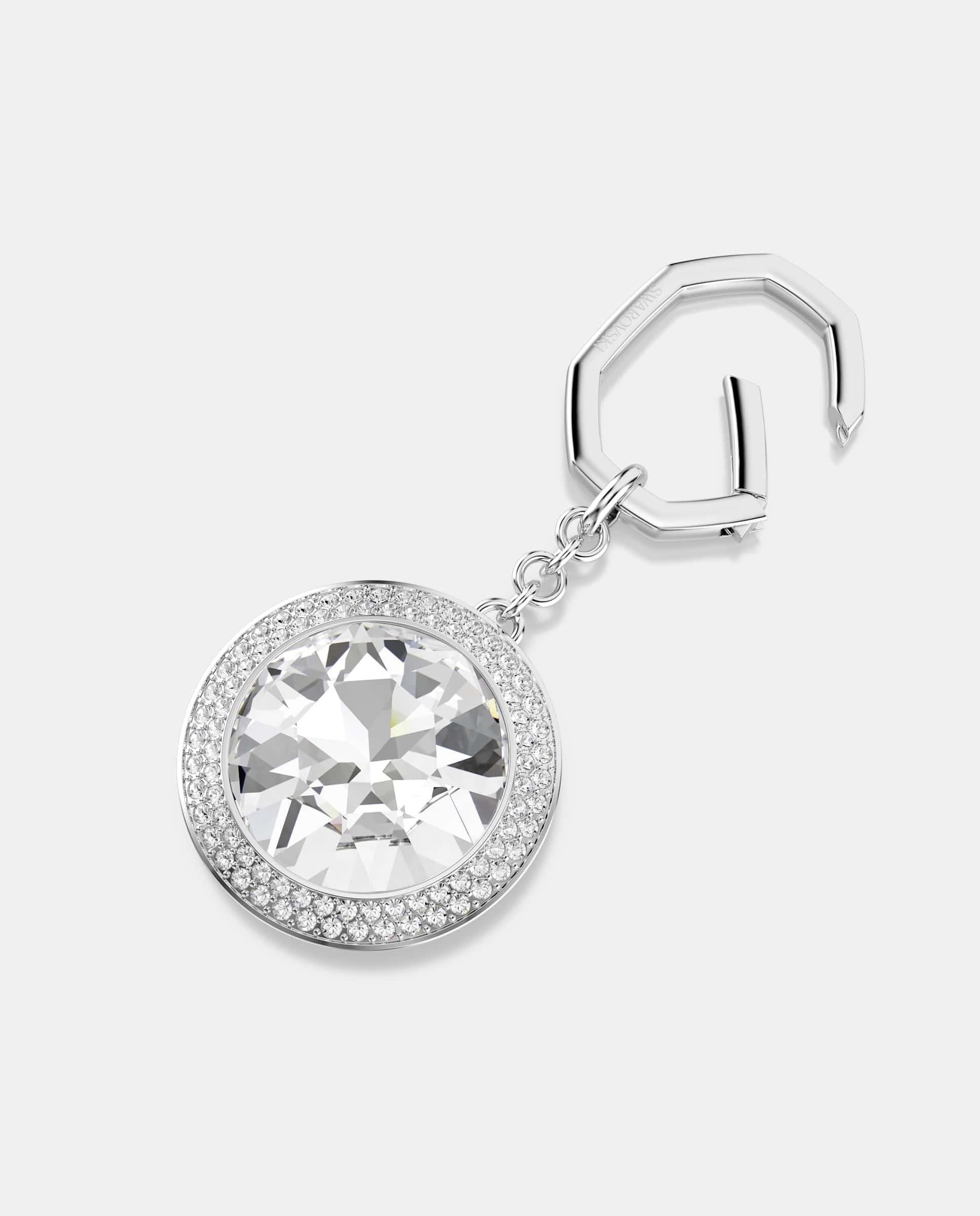 Llavero para bolso con cristal central brillante - Swarovski - Plateado Plateado-3