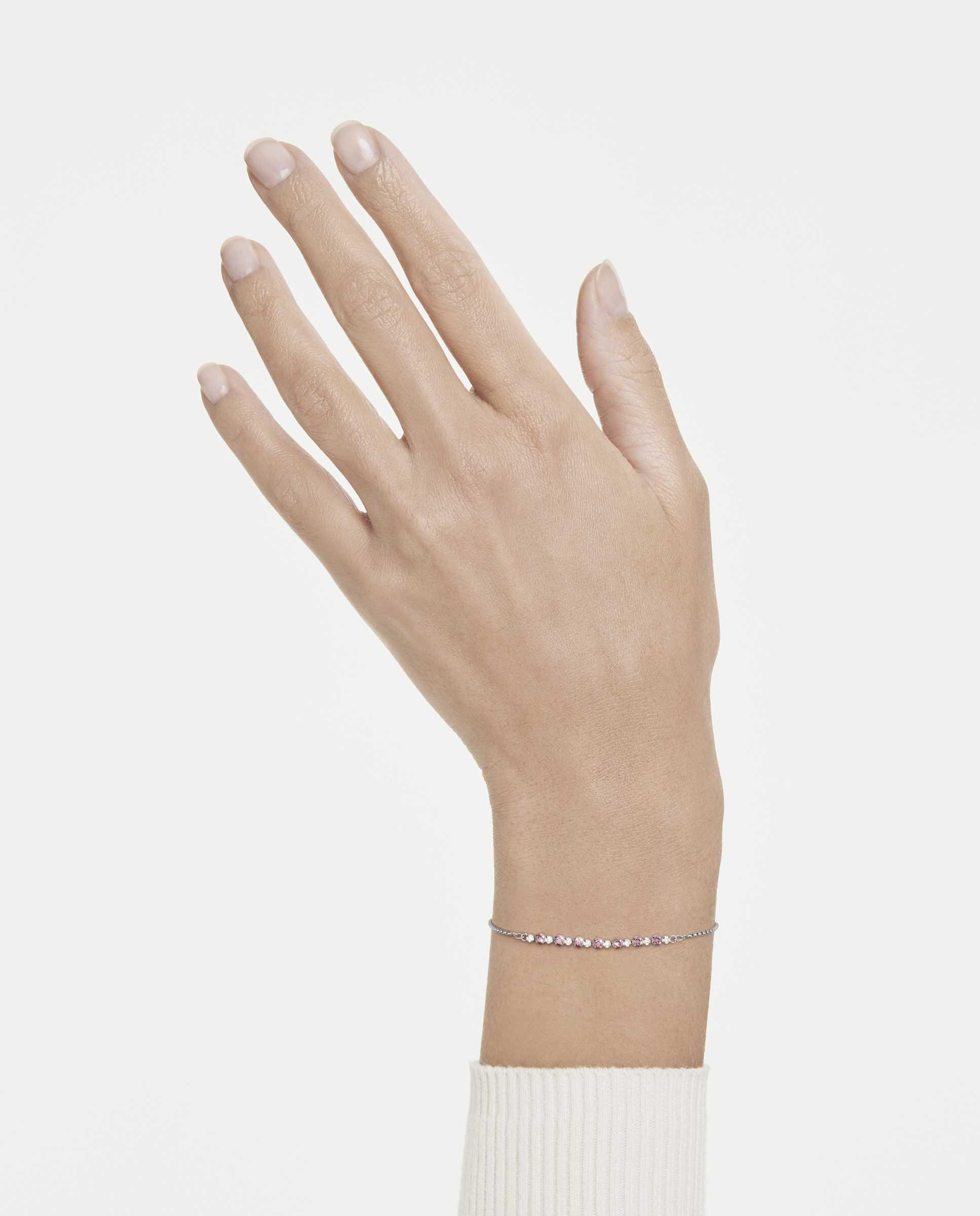 Pulsera matrix con baño de rodio - Swarovski - Rosa Rosa-5