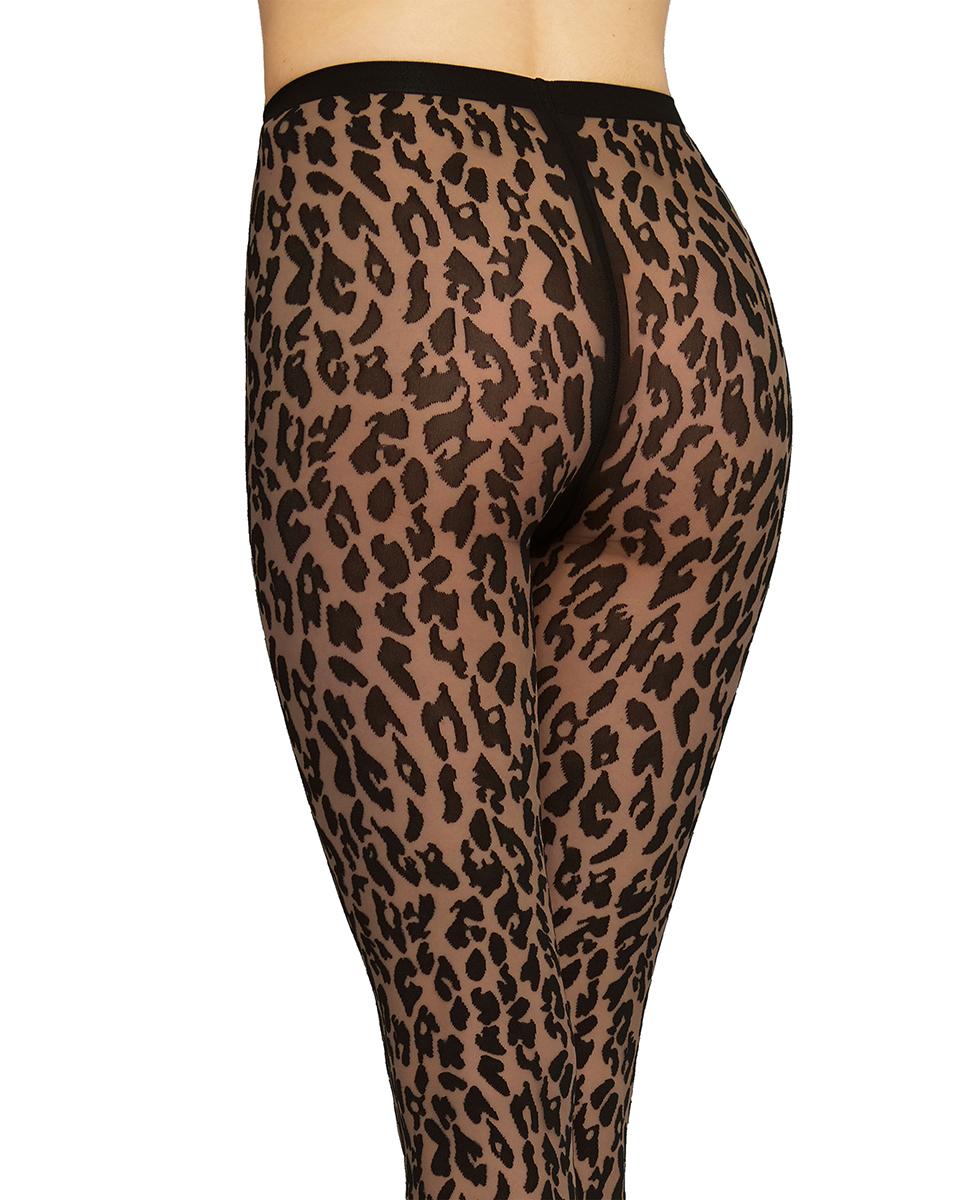 Panties 20 denier con estampado animal print - Wolford - Negro Negro-5