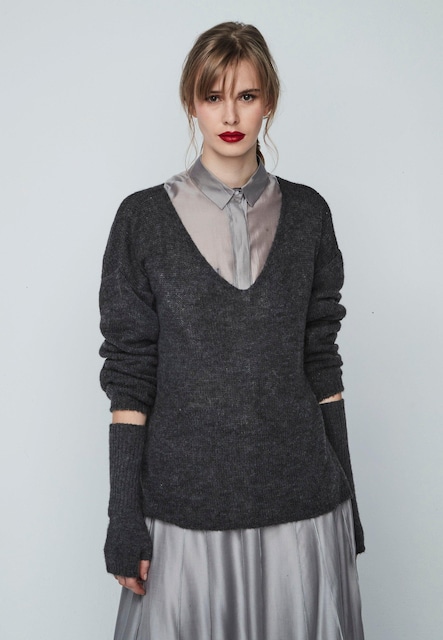 Imagen 0 de Jersey de mujer de escote pico en punto suave