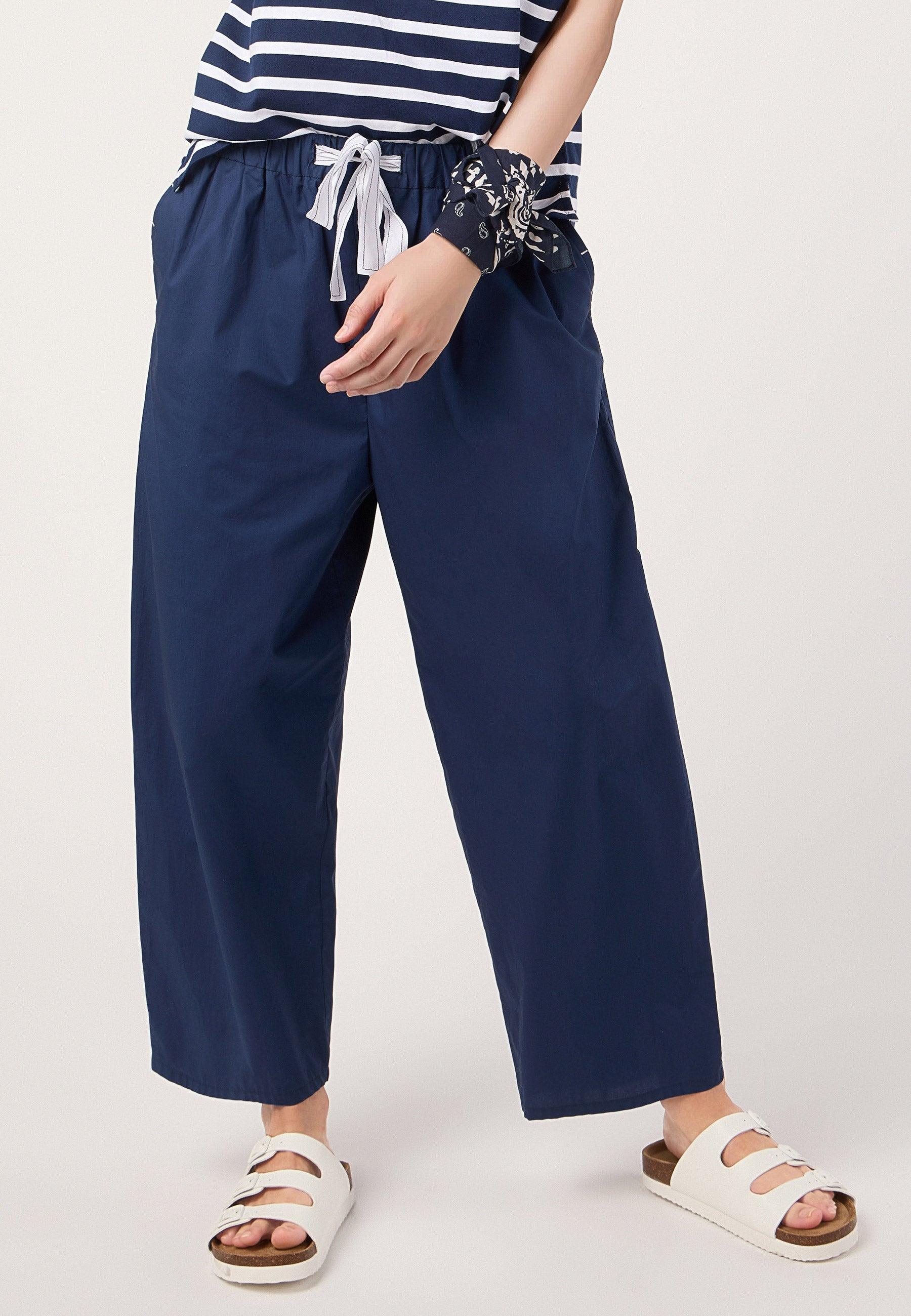 Dolores Promesas - Pantalones anchos de mujer con cinturilla elástica y cordón ajustable.