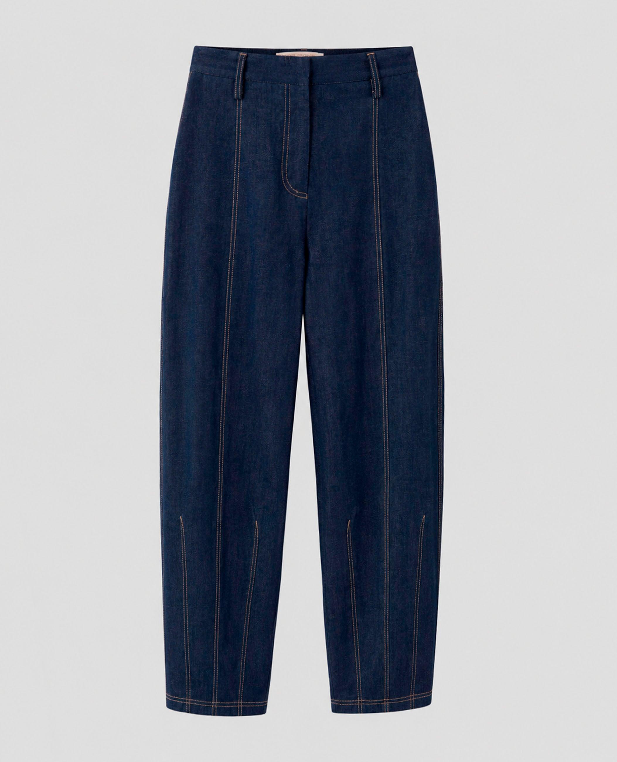 Pantalón ancho de mujer candela denim con bolsillos delanteros - Dolores Promesas - Azul marino Azul marino-4