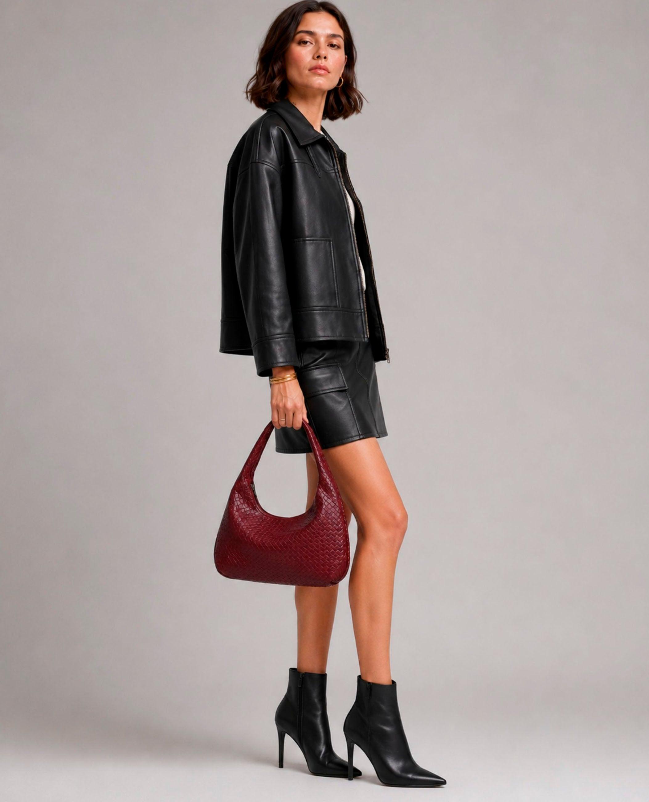Minifalda sienna efecto piel - Dolores Promesas - Negro Negro-4