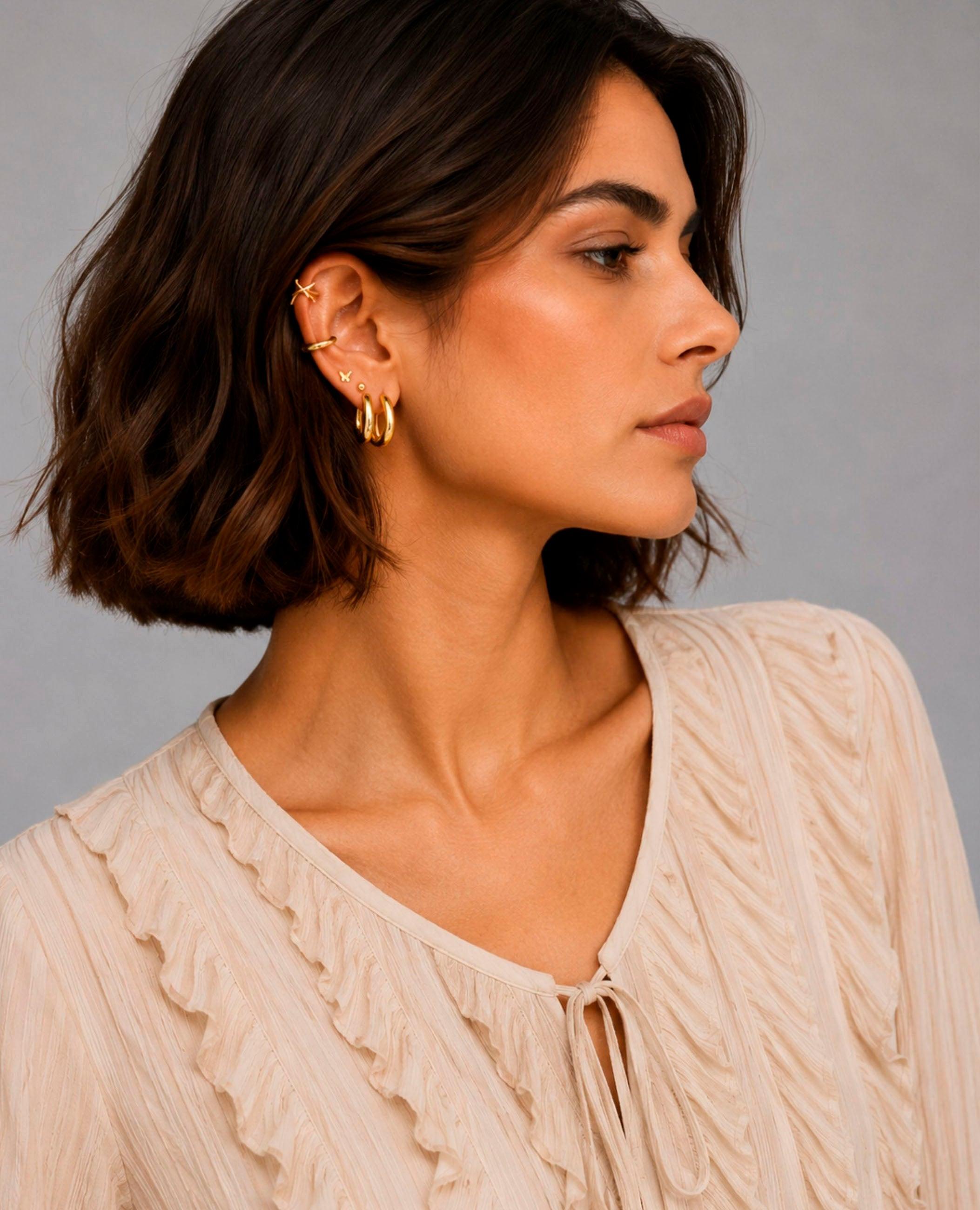 Blusa de mujer violeta con volantes y cuello pico - Dolores Promesas - Beige Beige-4