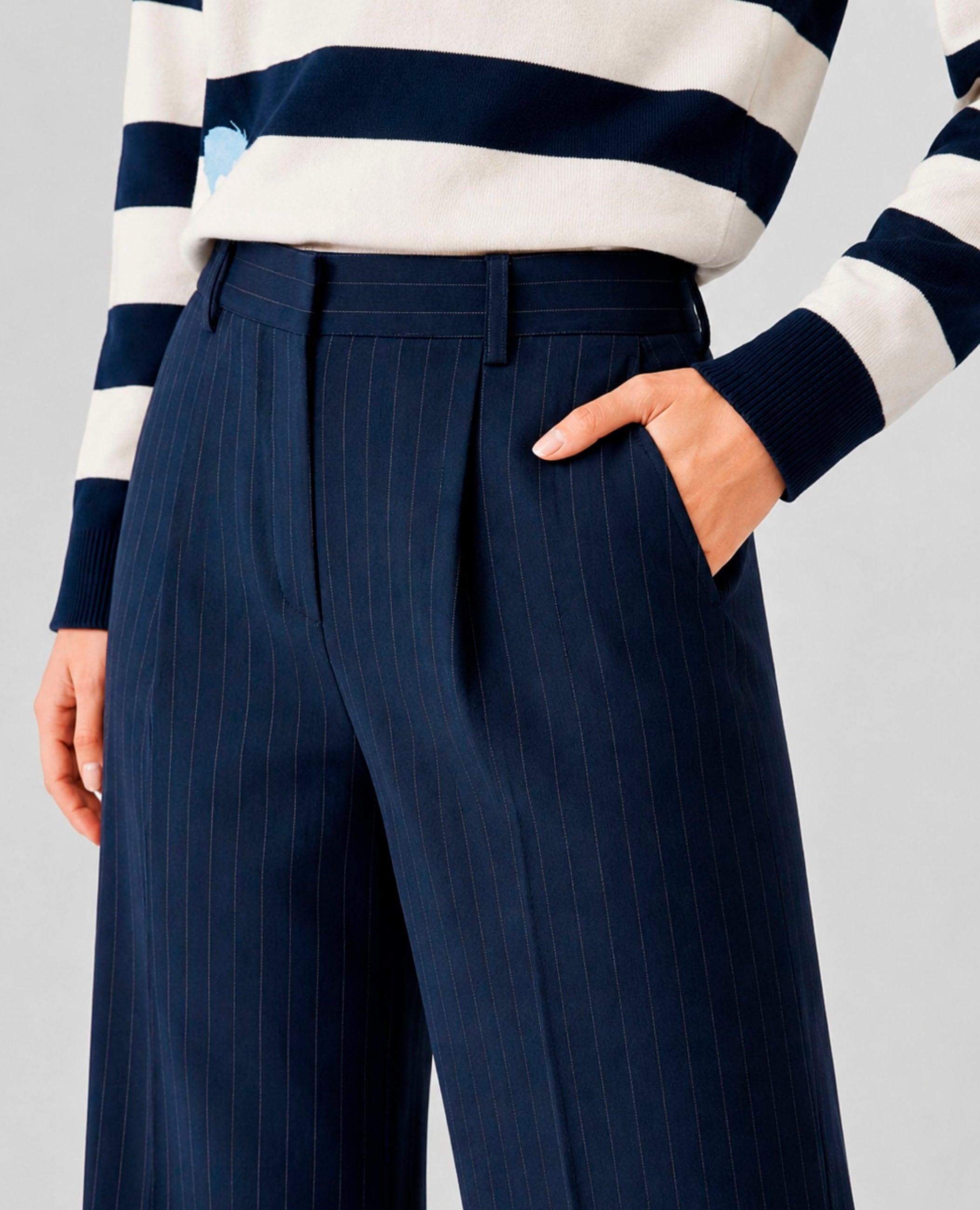 Pantalón recto de mujer rocio de tiro alto - Dolores Promesas - Azul marino Azul marino-2