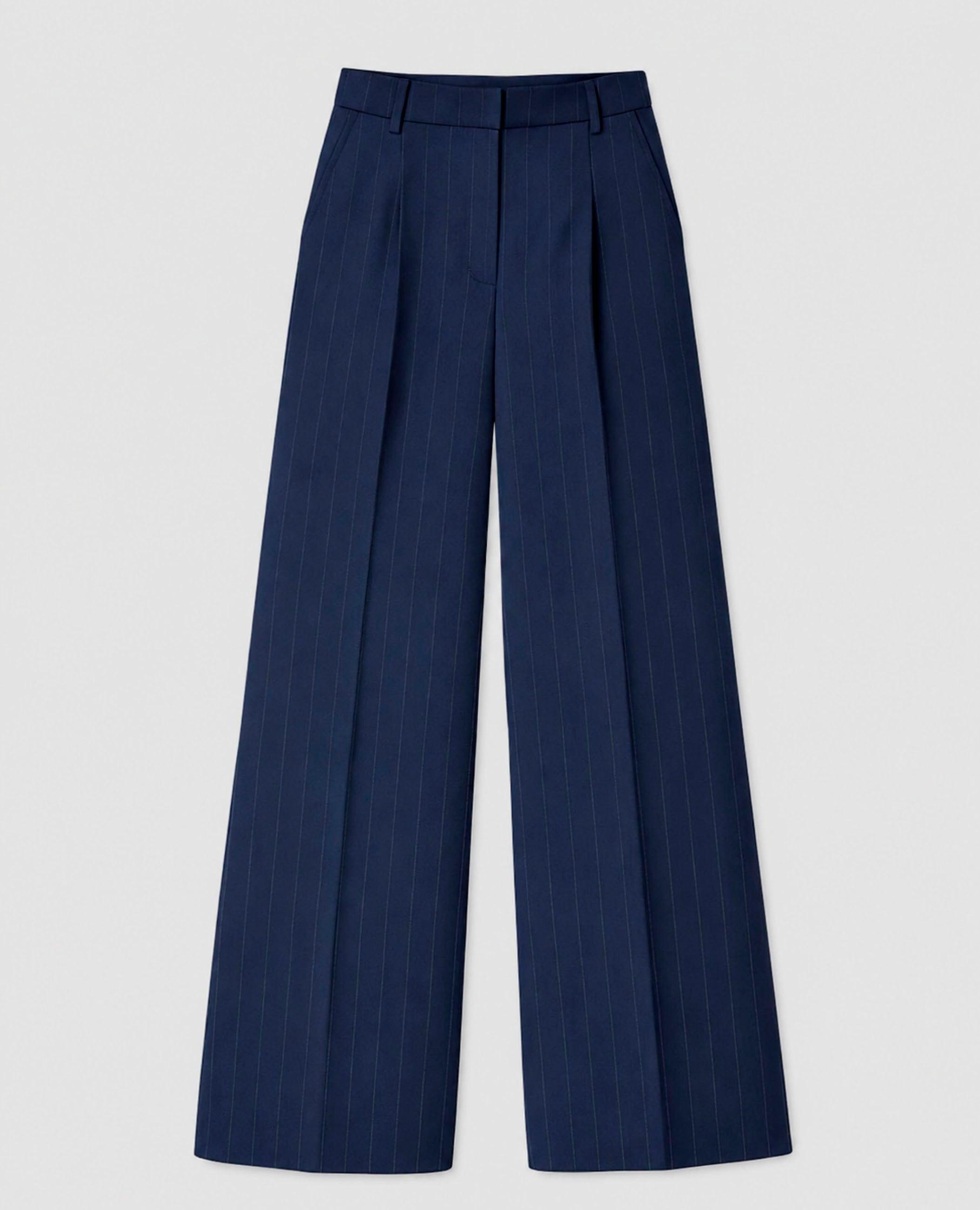 Pantalón recto de mujer rocio de tiro alto - Dolores Promesas - Azul marino Azul marino-4