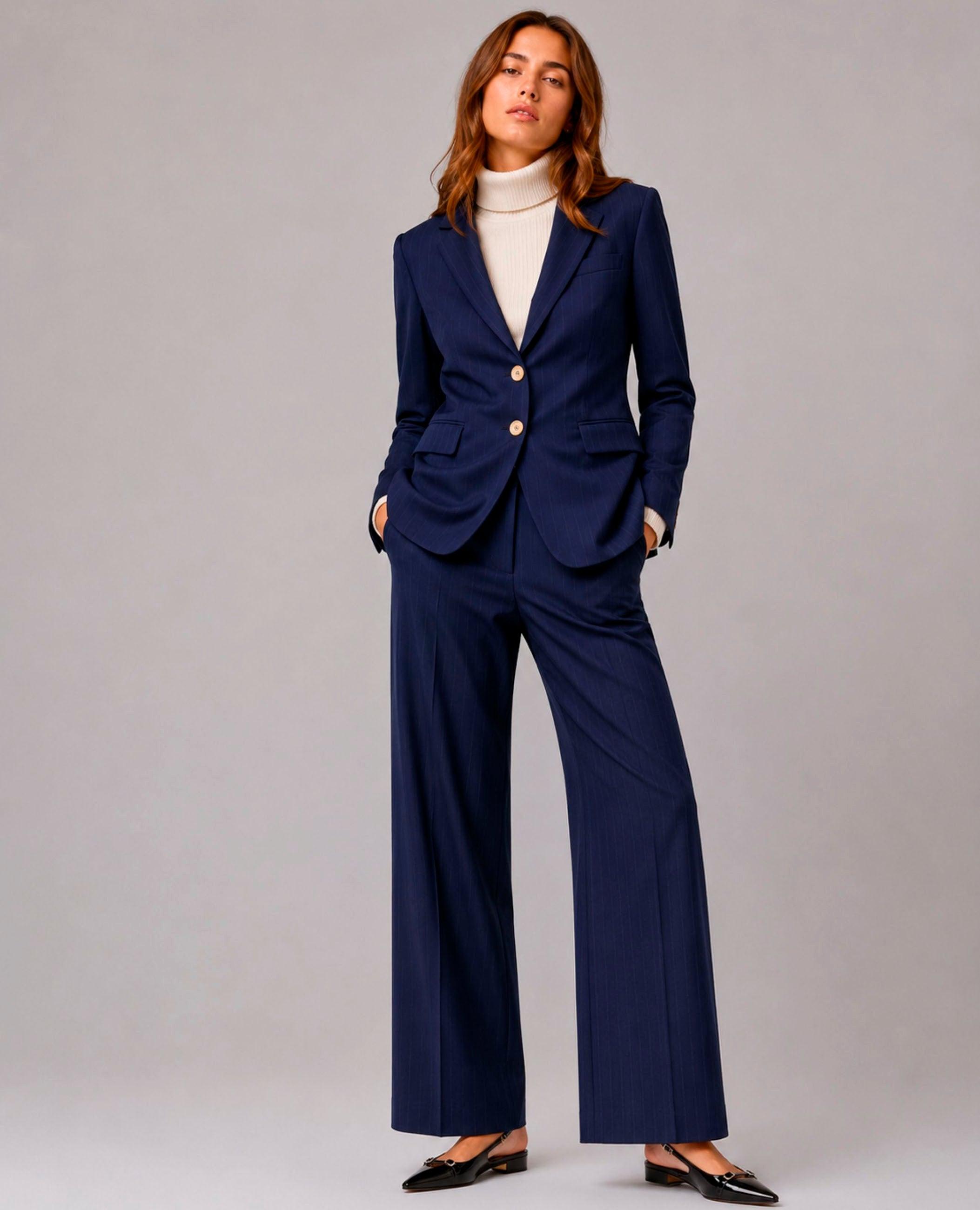 Blazer de mujer rocío en tejido sastre - Dolores Promesas - Azul marino Azul marino-2