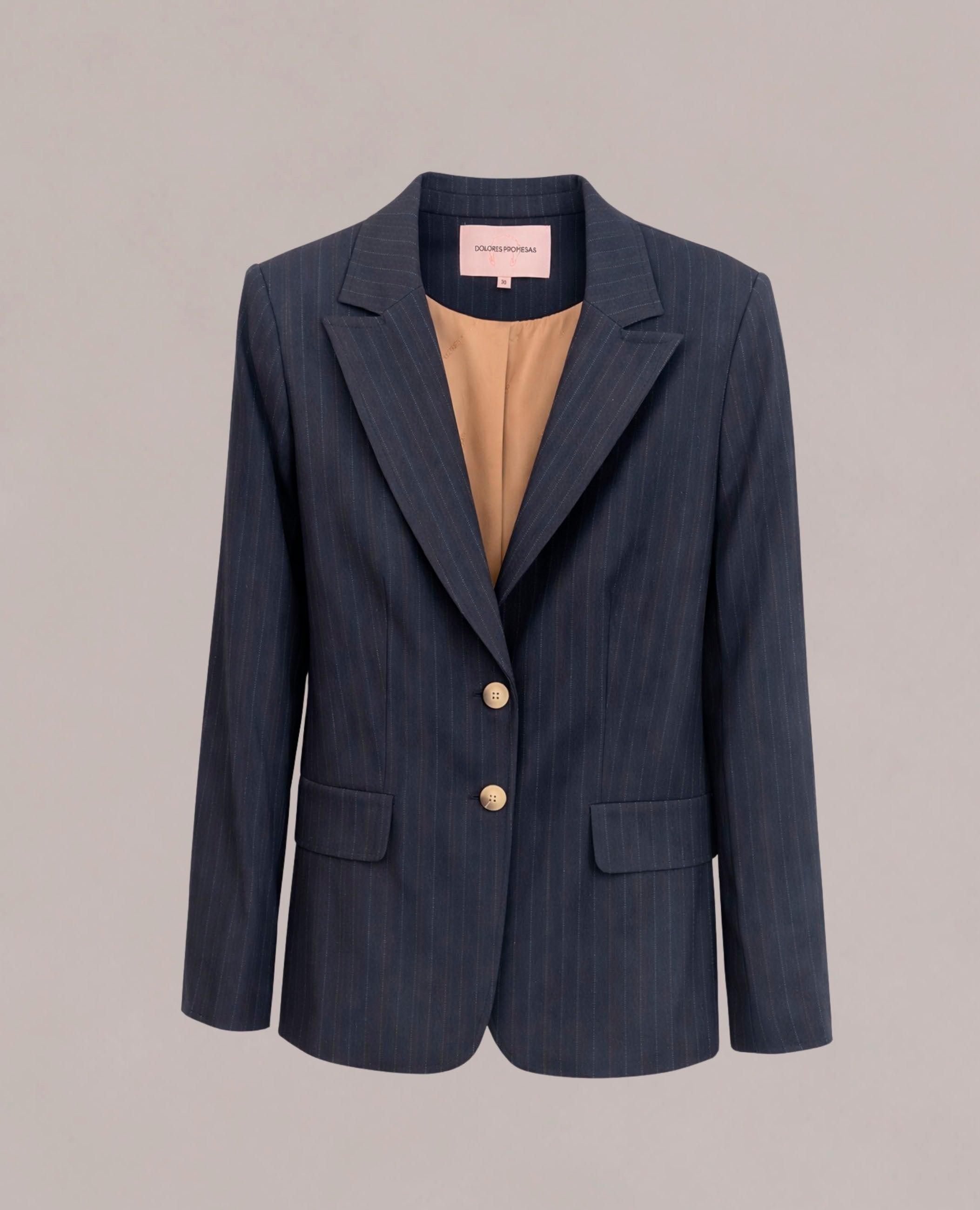 Blazer de mujer rocío en tejido sastre - Dolores Promesas - Azul marino Azul marino-4