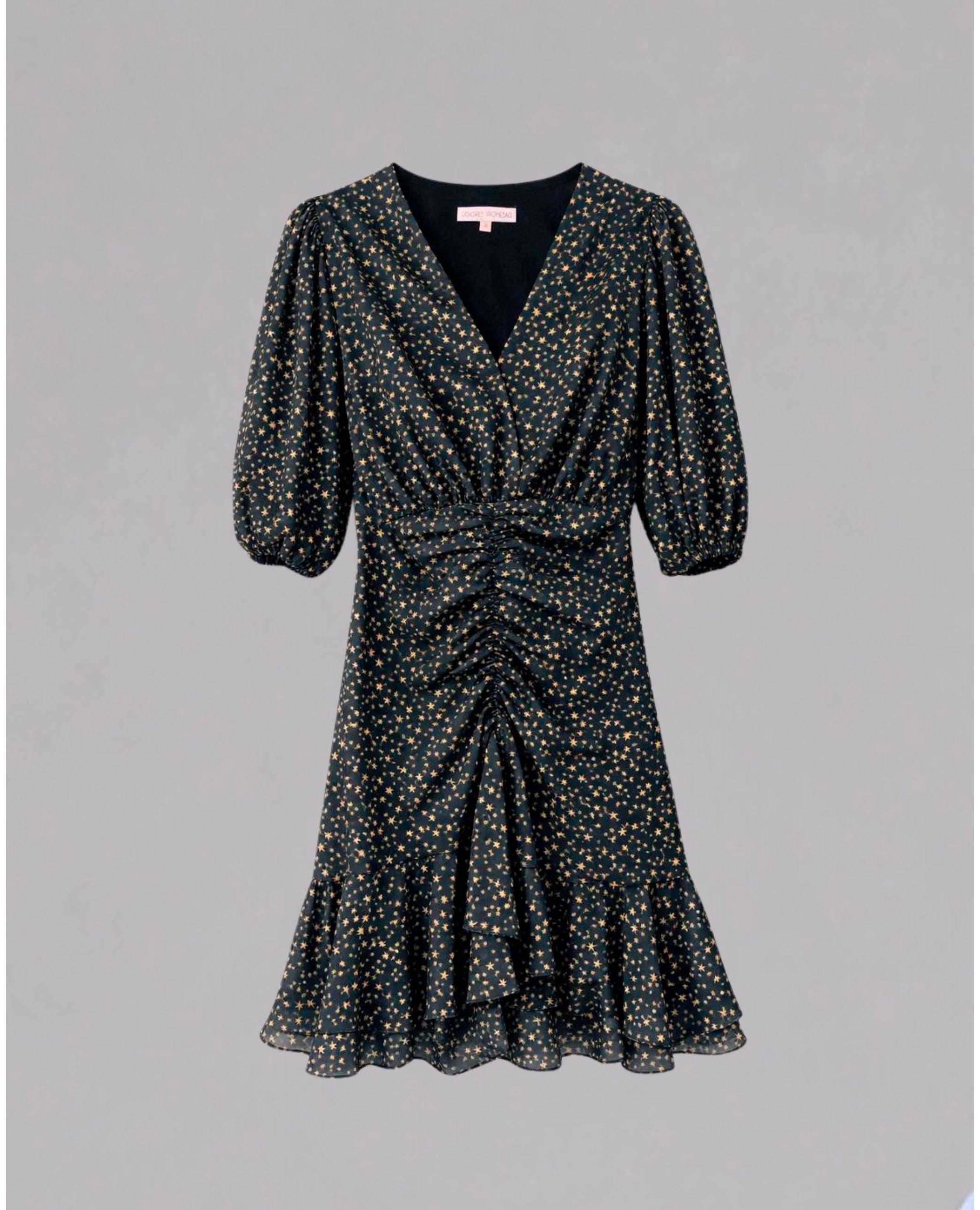 Vestido corto kaia con manga abullonada - Dolores Promesas - Negro Negro-4