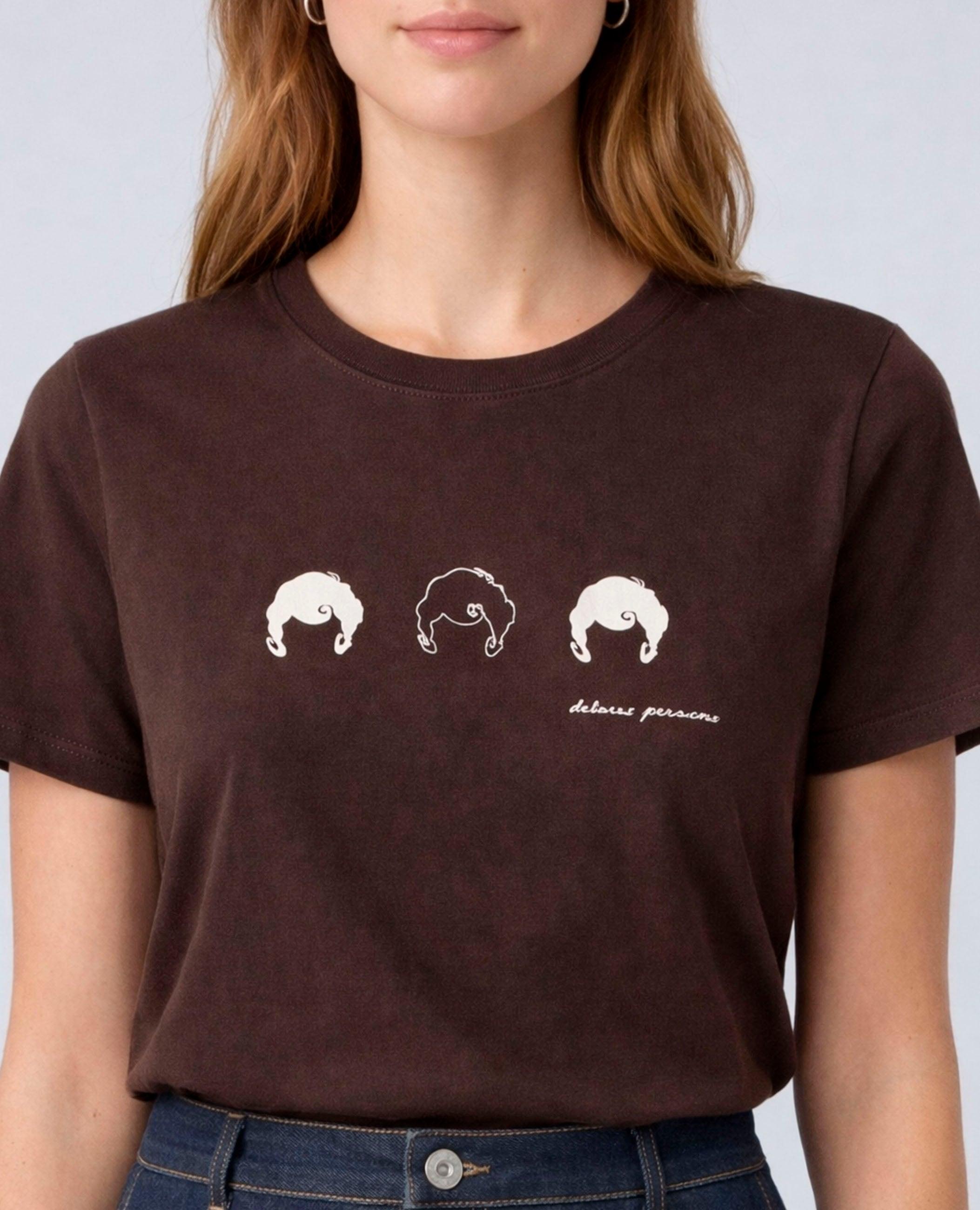 Camiseta de manga corta de mujer amie con dibujo frontal - Dolores Promesas - Marrón Marrón-2