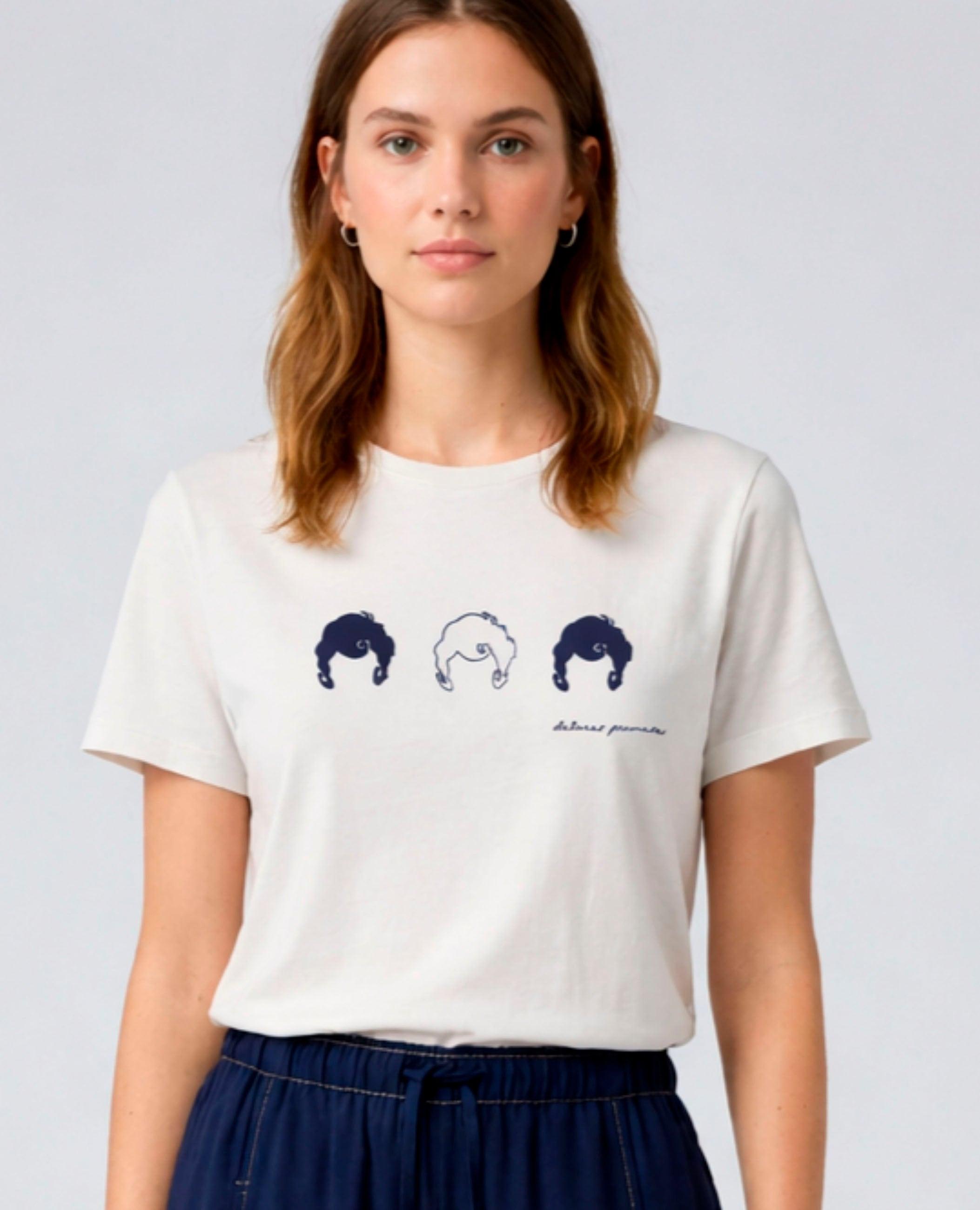 Camiseta de manga corta de mujer amie con dibujo frontal - Dolores Promesas - Blanco Blanco-1