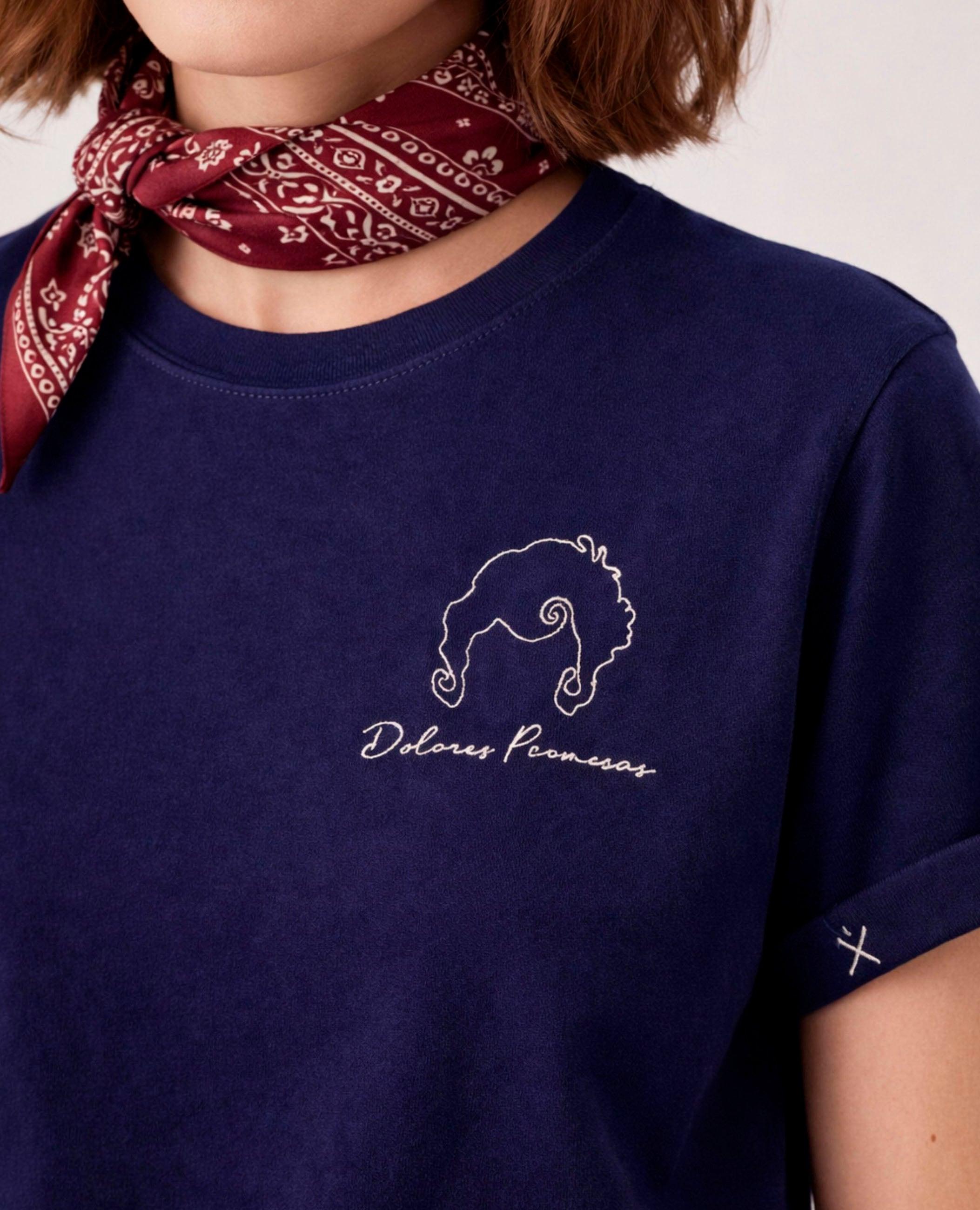 Camiseta de manga corta de mujer lia con cuello redondo - Dolores Promesas - Azul marino Azul marino-2