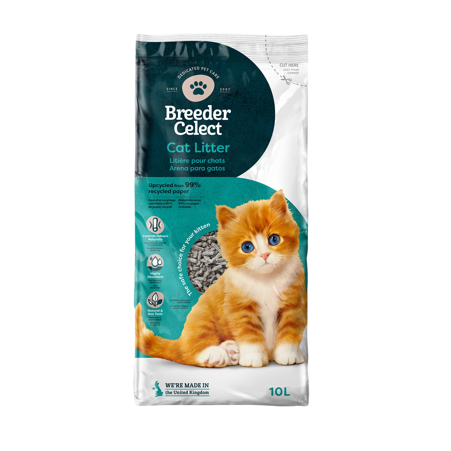 Imagen 0 de Lecho Fibrecycle para gatos y roedores Cat-Litter pellets papel reciclado