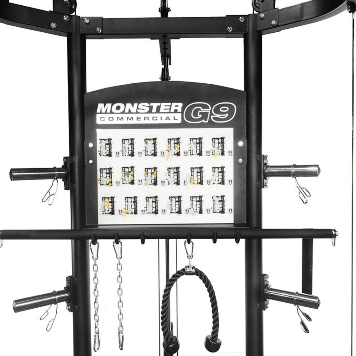 Multiestación G9 Máquina Smith Rack y Prensa de piernas Force Usa - Negro Negro-4
