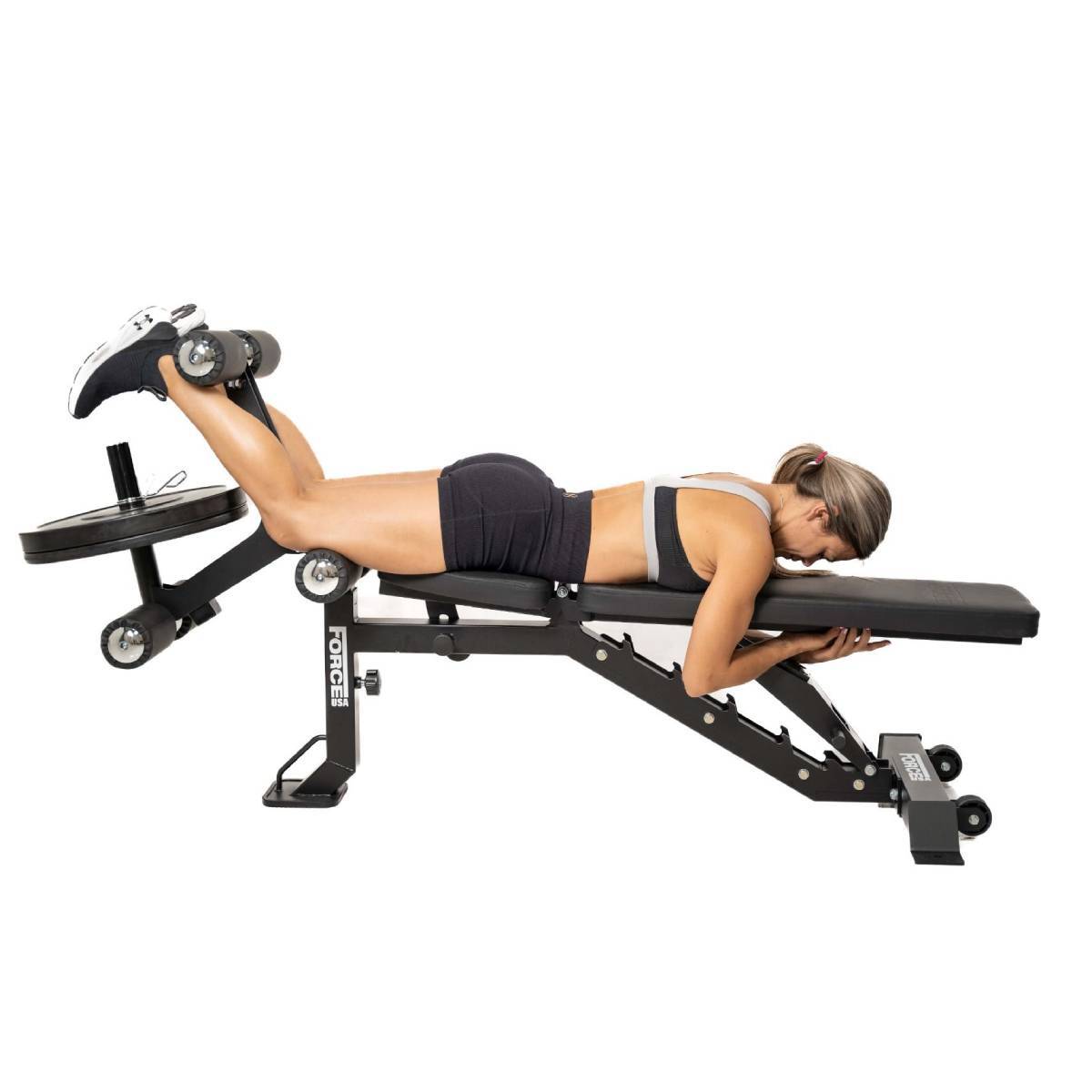 Imagen 5 de Banco ajustable con pupitre de bíceps y extensión de piernas MyBench V2 Force Usa - Negro Negro
