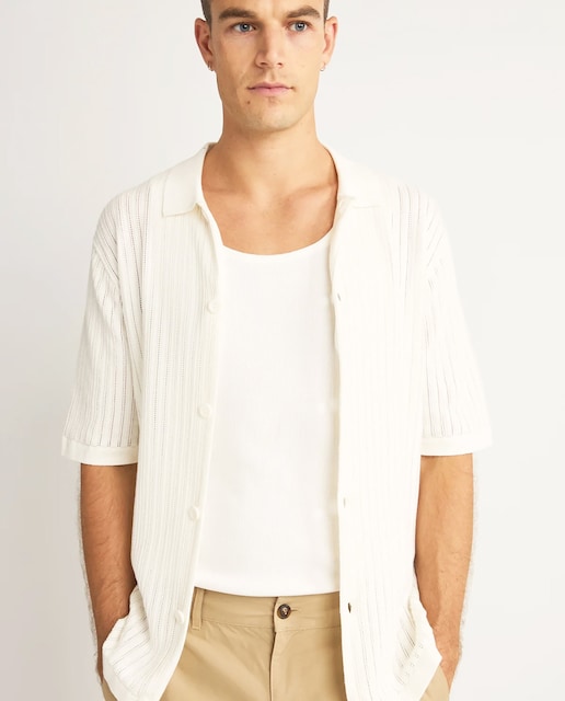 Imagen 0 de Polo de hombre Knit  Button Down de manga corta con botones